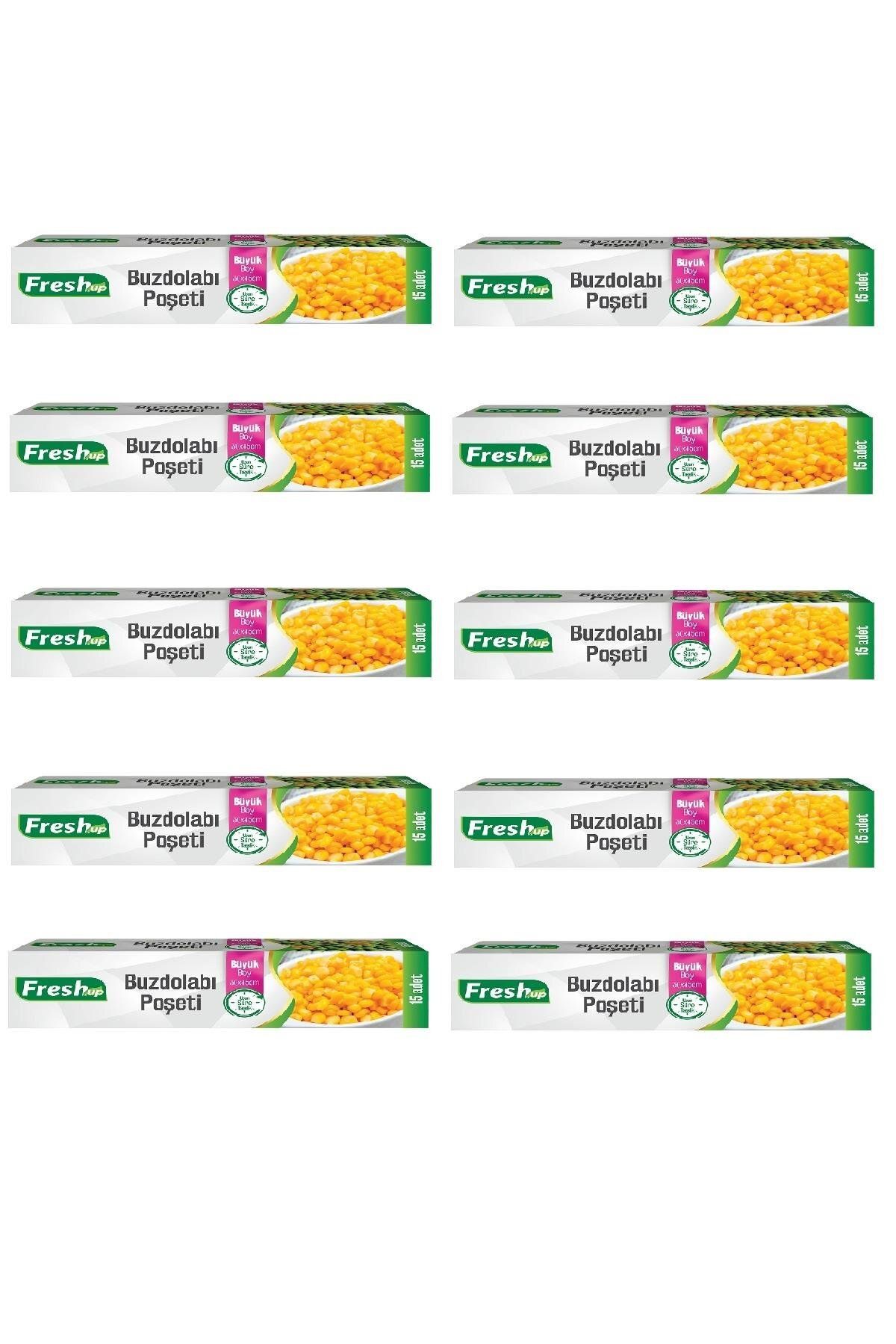 supertrend Süpertrend Fresh-up Buzdolabı Poşeti 30x45cm Büyük Boy 15li X 10 Paket