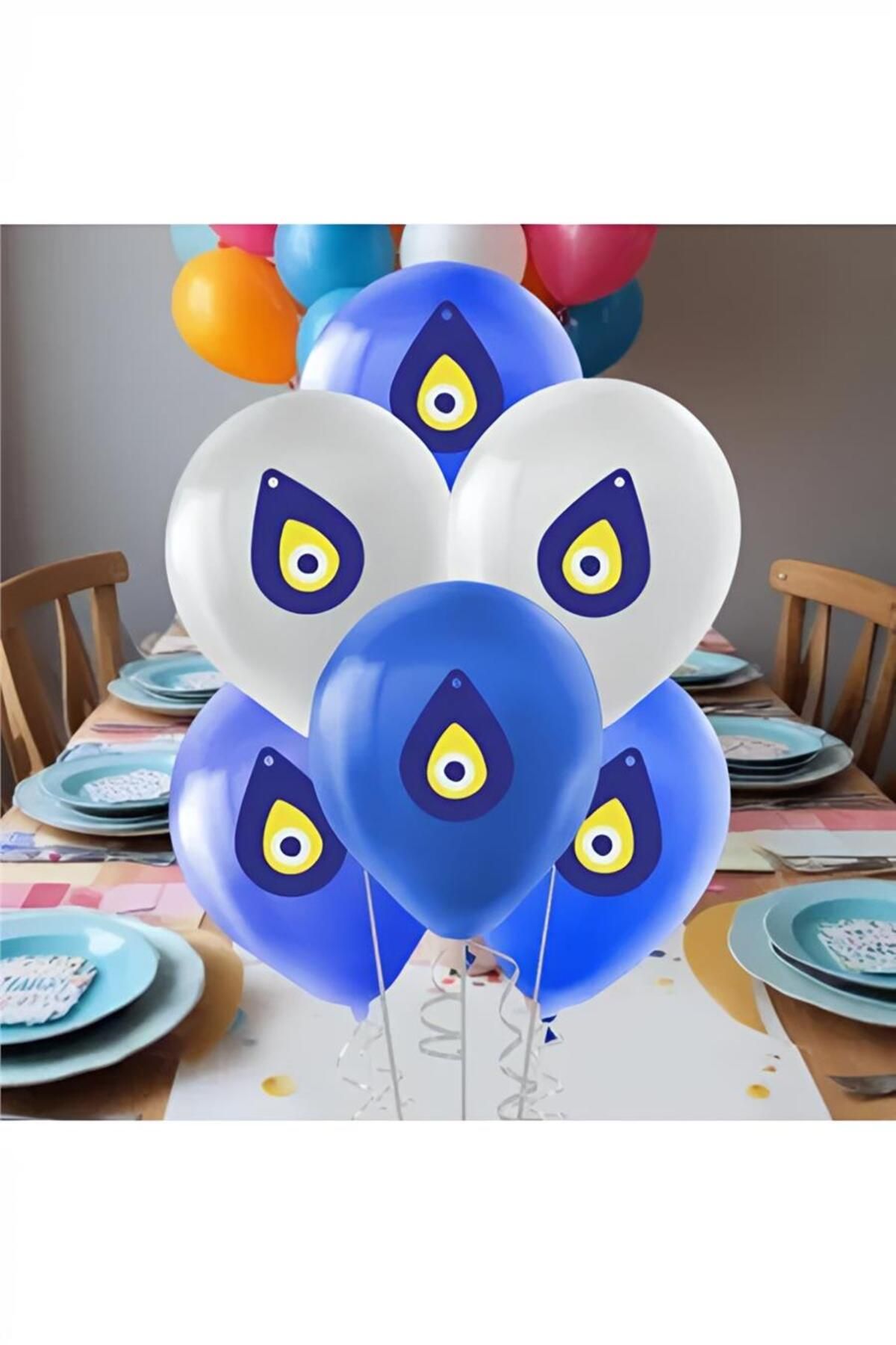 alsepeteavm Nazar Boncuğu Baskılı Pastel Balon 12"