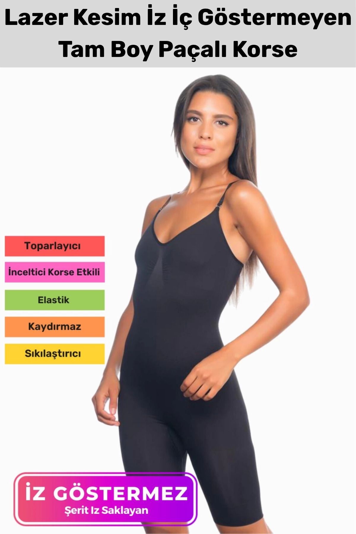 PeraNova Premium Vücut Şekillendirici Toparlayıcı Sıkılaştırıcı Kadın Rahat Günlük Tam Boy Paçalı Korse