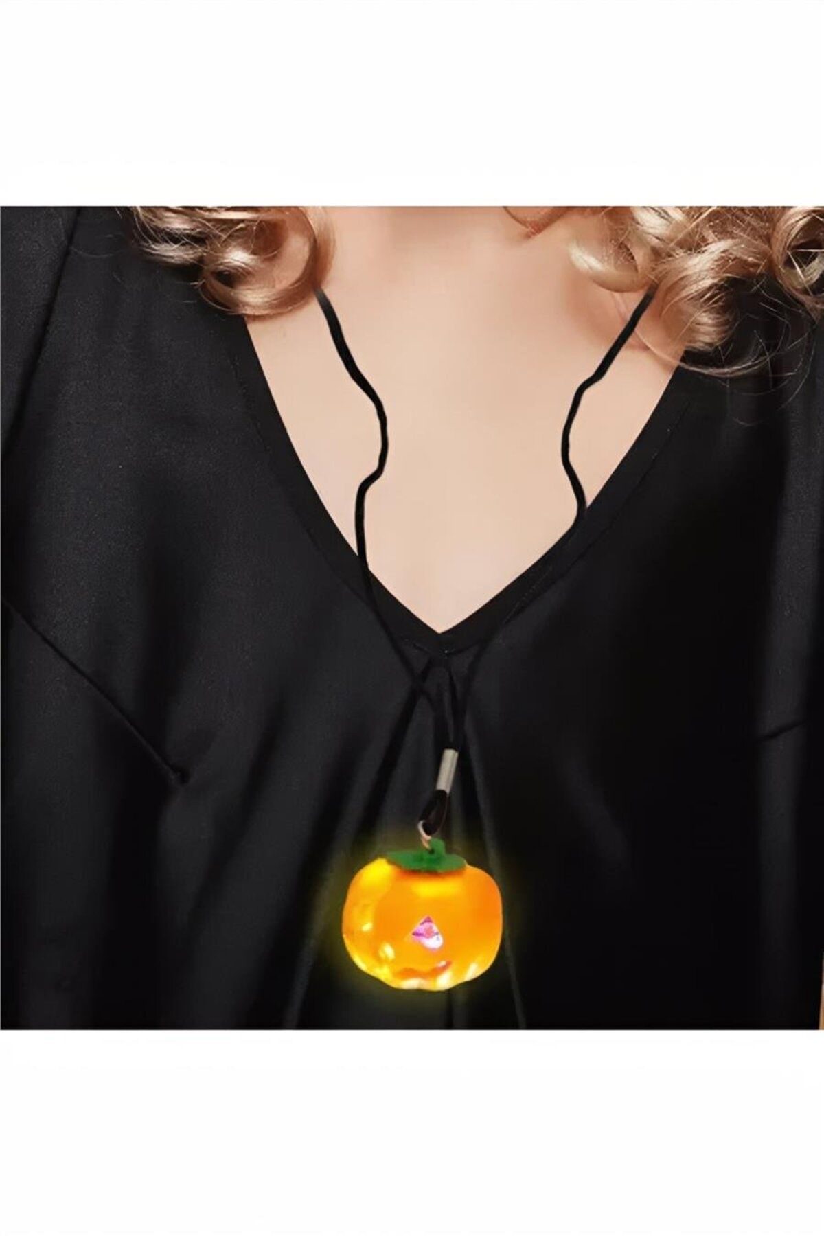 alsepeteavm Halloween Işıklı Balkabağı Kolye