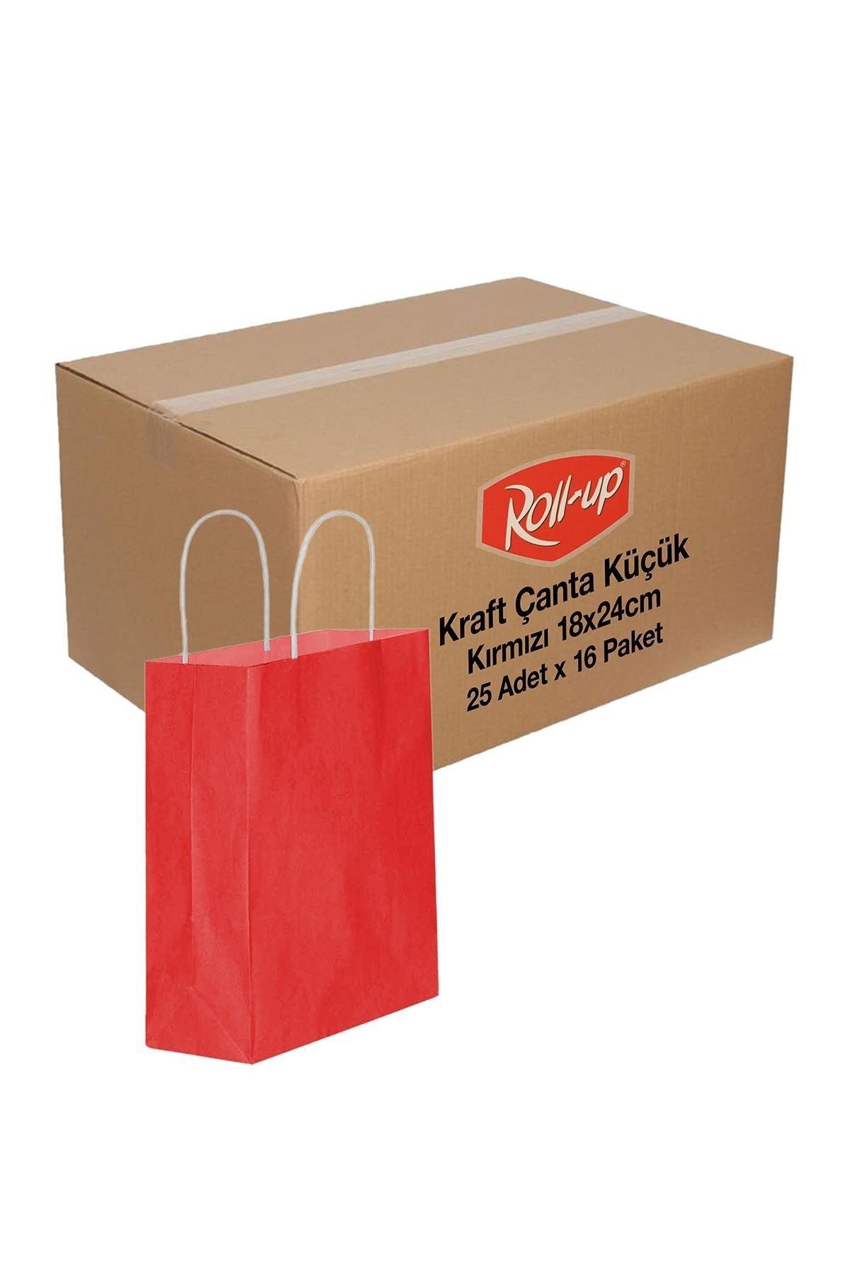 supertrend Süpertrend Roll-up Kraft Çanta Kırmızı Küçük Boy 18x24cm 25 Adet X 16 Paket Koli