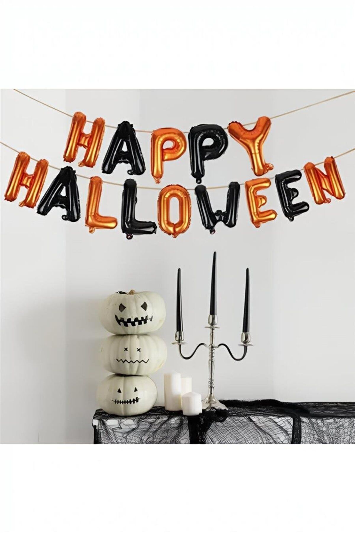 alsepeteavm Halloween Folyo Balon Banner - Hpy Hlw Yazı-