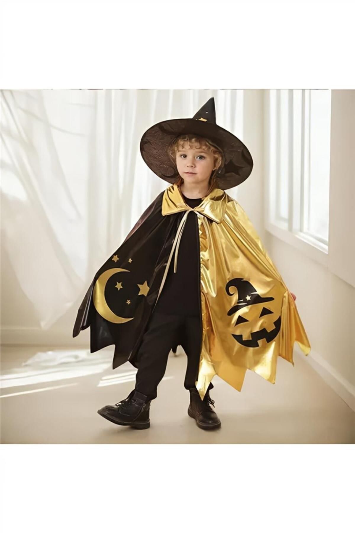 playzone Halloween Cadı Şapkası ve Pelerin Seti