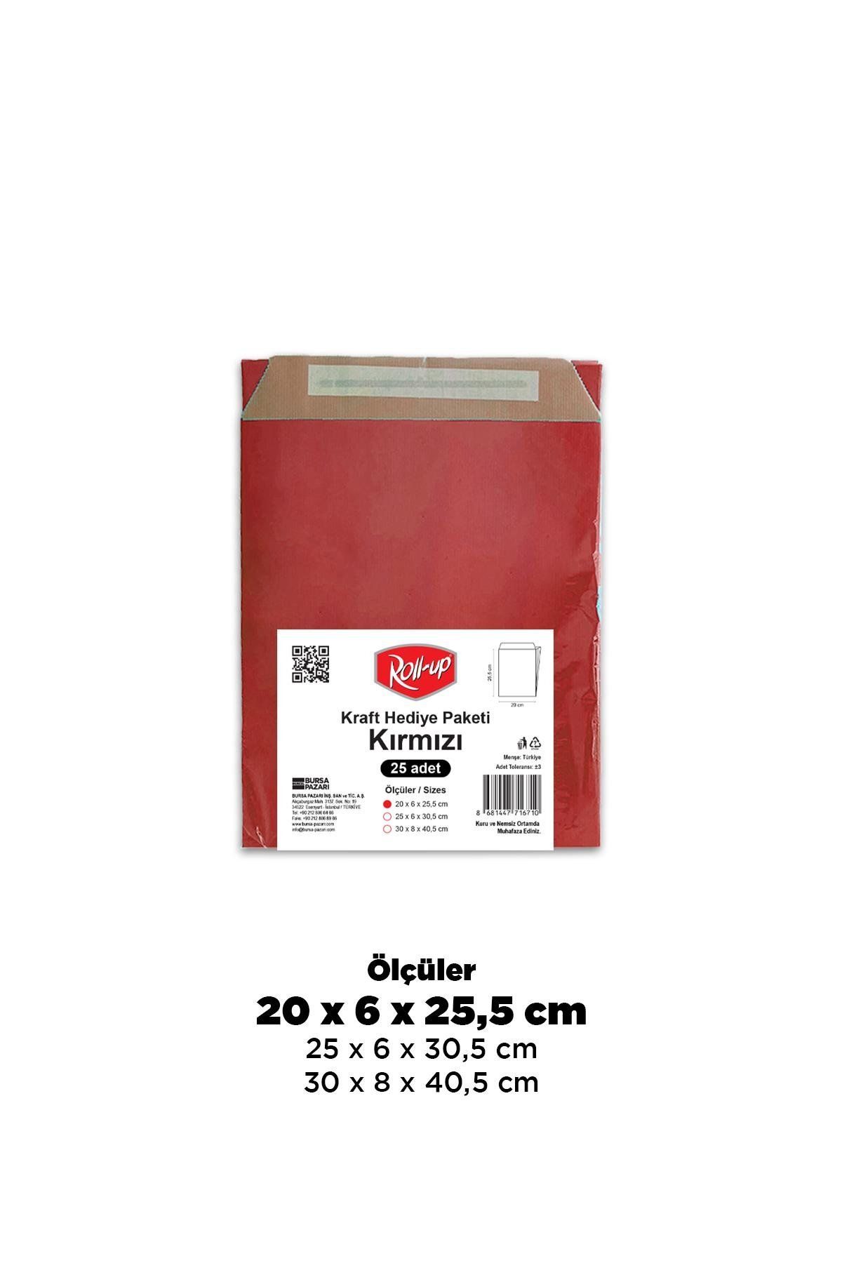 supertrend Süpertrend Roll-up Kraft Hediye Paketi Kırmızı 20x6x25,5x4,5 25li