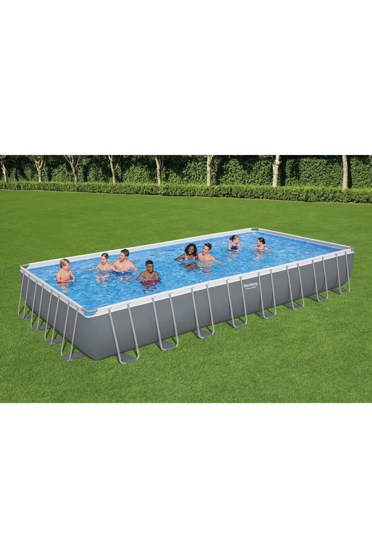 BESTWAY Bestway® 56623 Power Steel™ Prefabrik Dikdörtgen Yer Üstü Havuz Seti 9,56 m x 4,88 m x 1,32 m