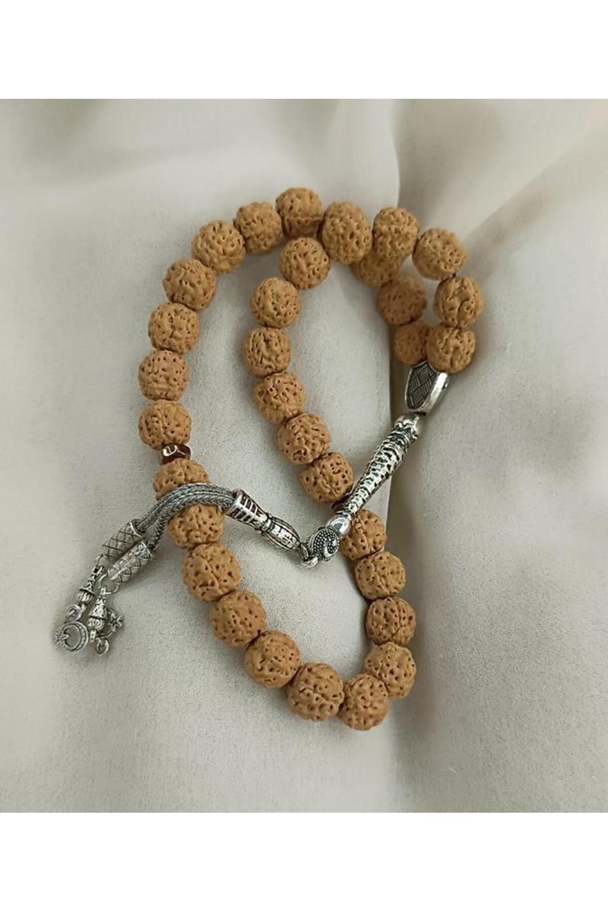 Hd Marketim Tesbih 33 lük 10 mm Doğal Rudraksha Rudraşka Tespih