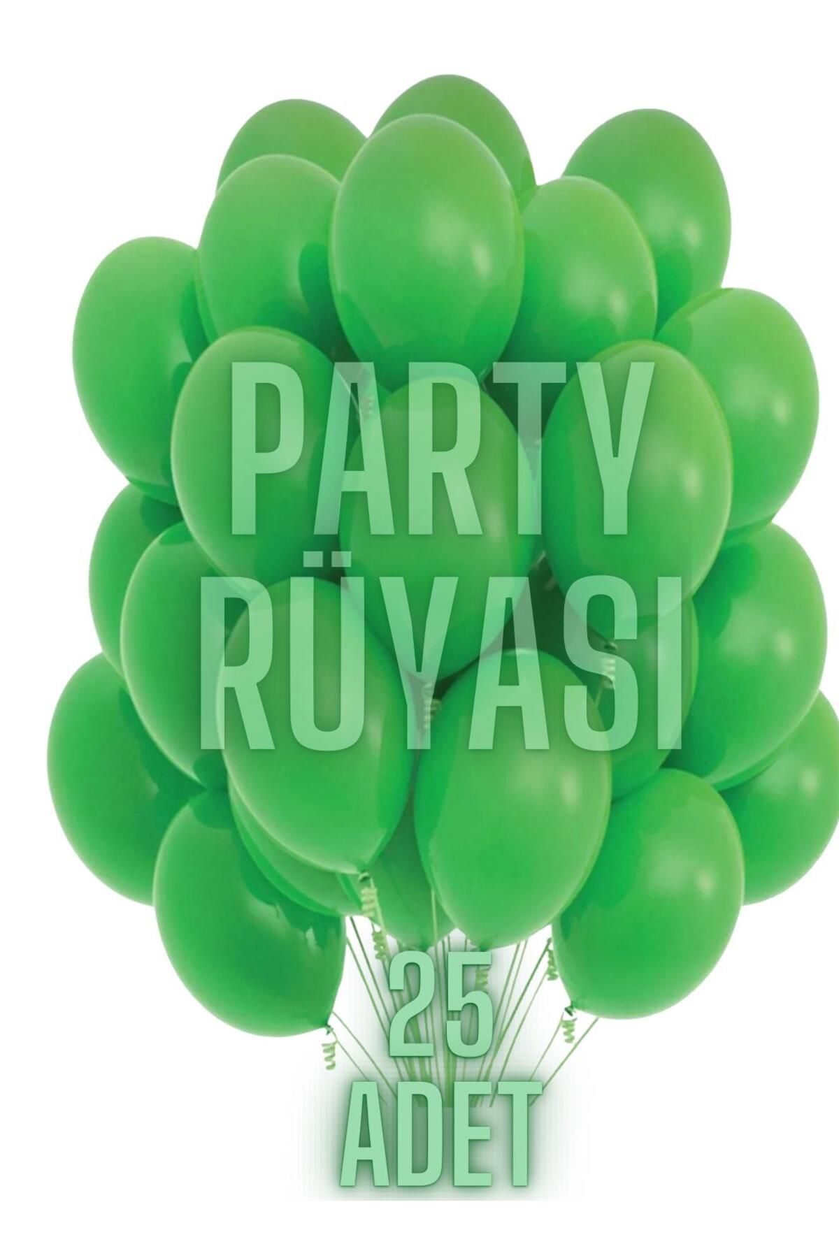 partyrüyası 25 Adet Yeşil Metalik Balon 12 Inç Metalik Ekstra Parlak Renk
