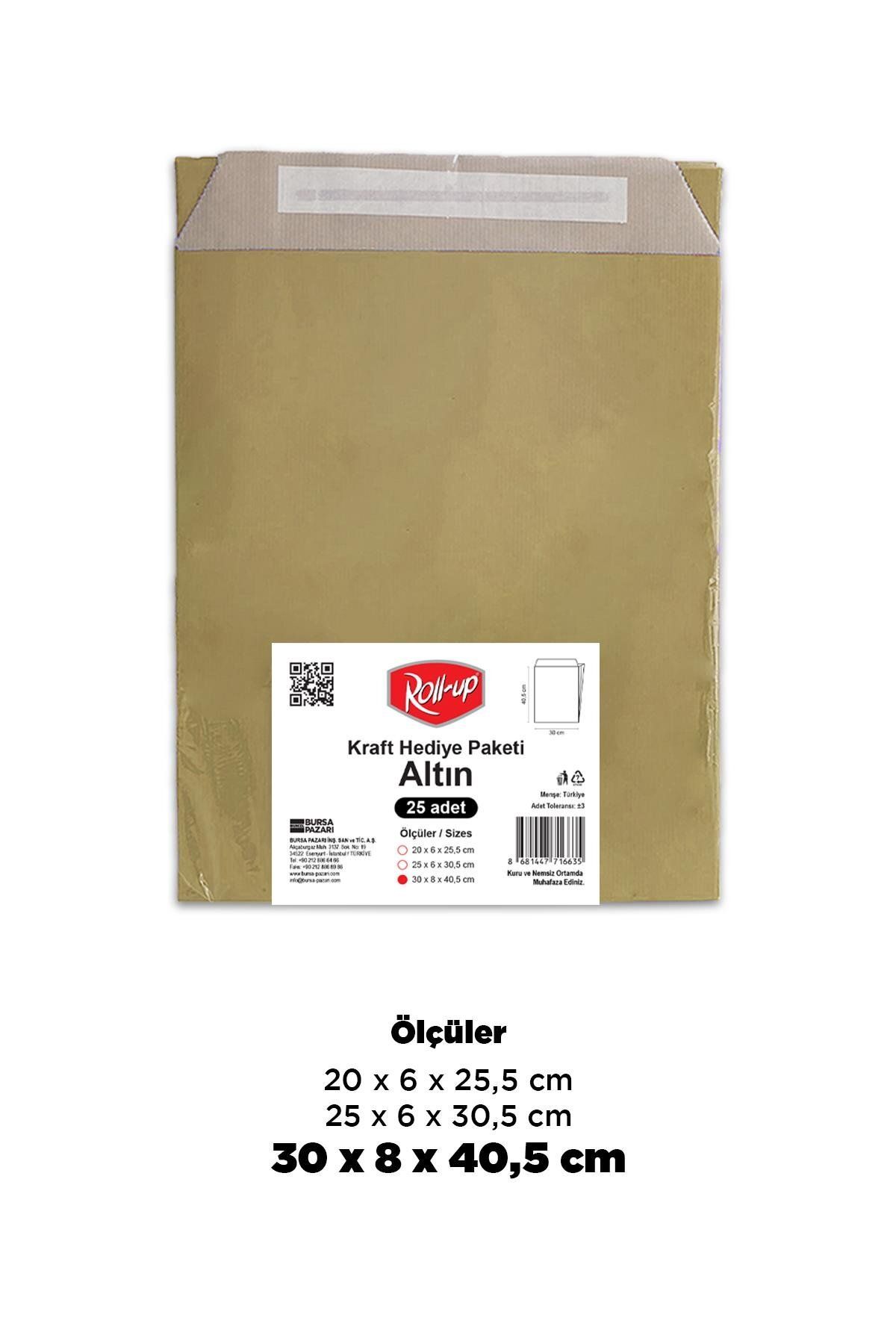 supertrend Süpertrend Roll-up Kraft Hediye Paketi Altın 30x8x40,5x4,5 25li