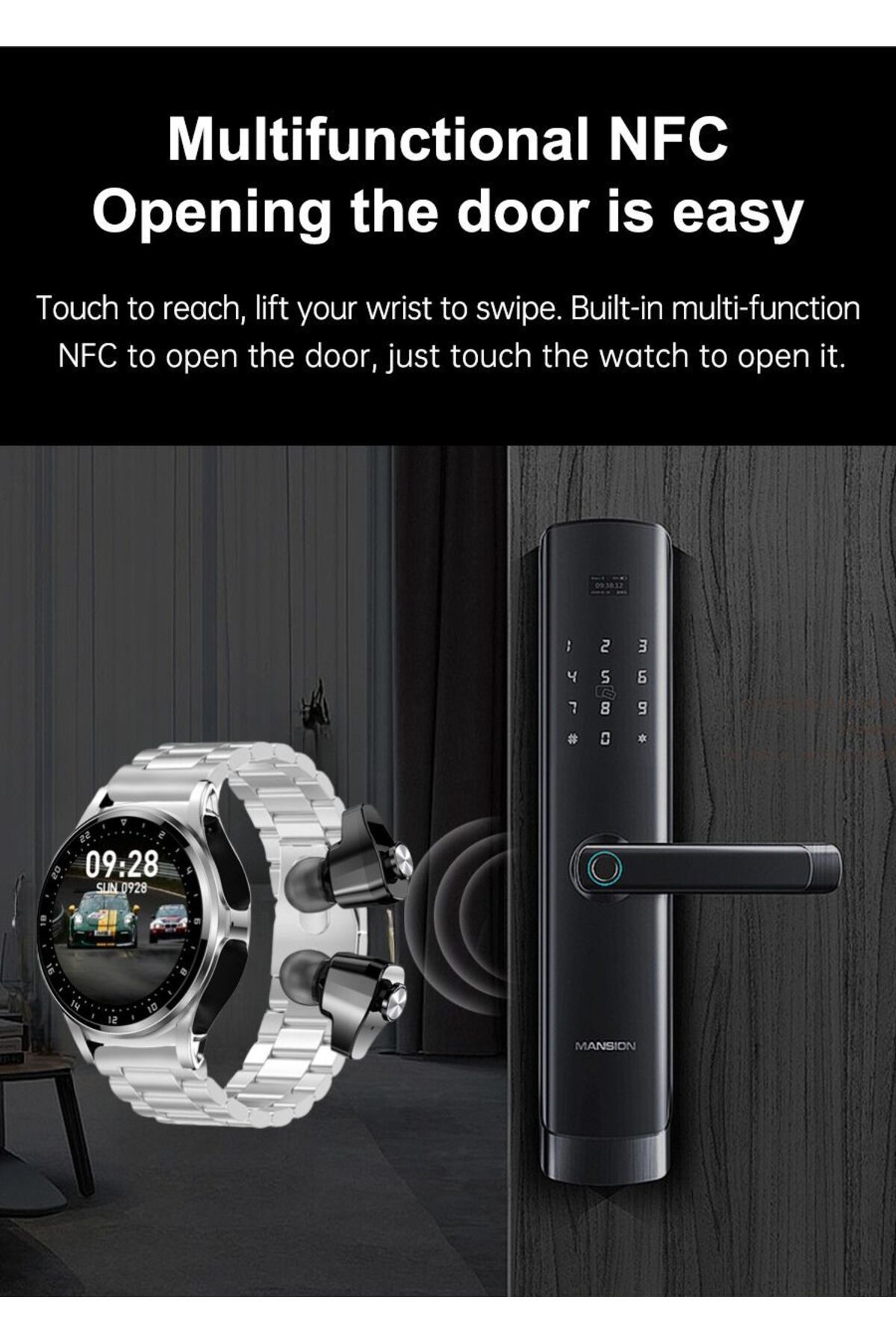 zeevos-smartwatch with built-in Bluetooth headphones, Bluetooth call, notifications 3