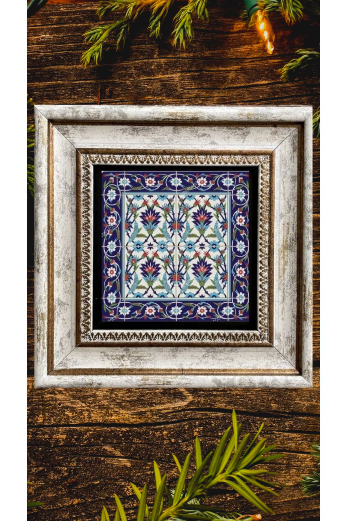 STONEVİVEART Mozaik Çerçeveli Taş Tablolar 20X20 Cm Duvar Dekoru