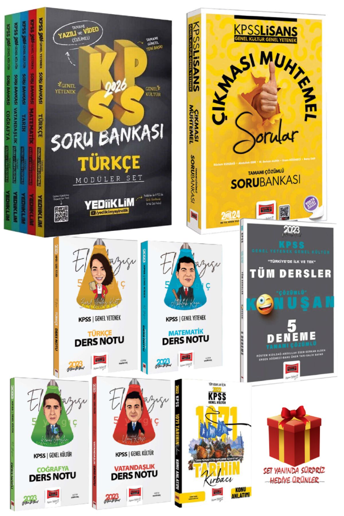 Yediiklim Yayınları 2026 Yediiklim KPSS Soru Bankası Modüler Set+Yargı GYGK Çıkması Muhtemel+Ders Notu Seti+Deneme