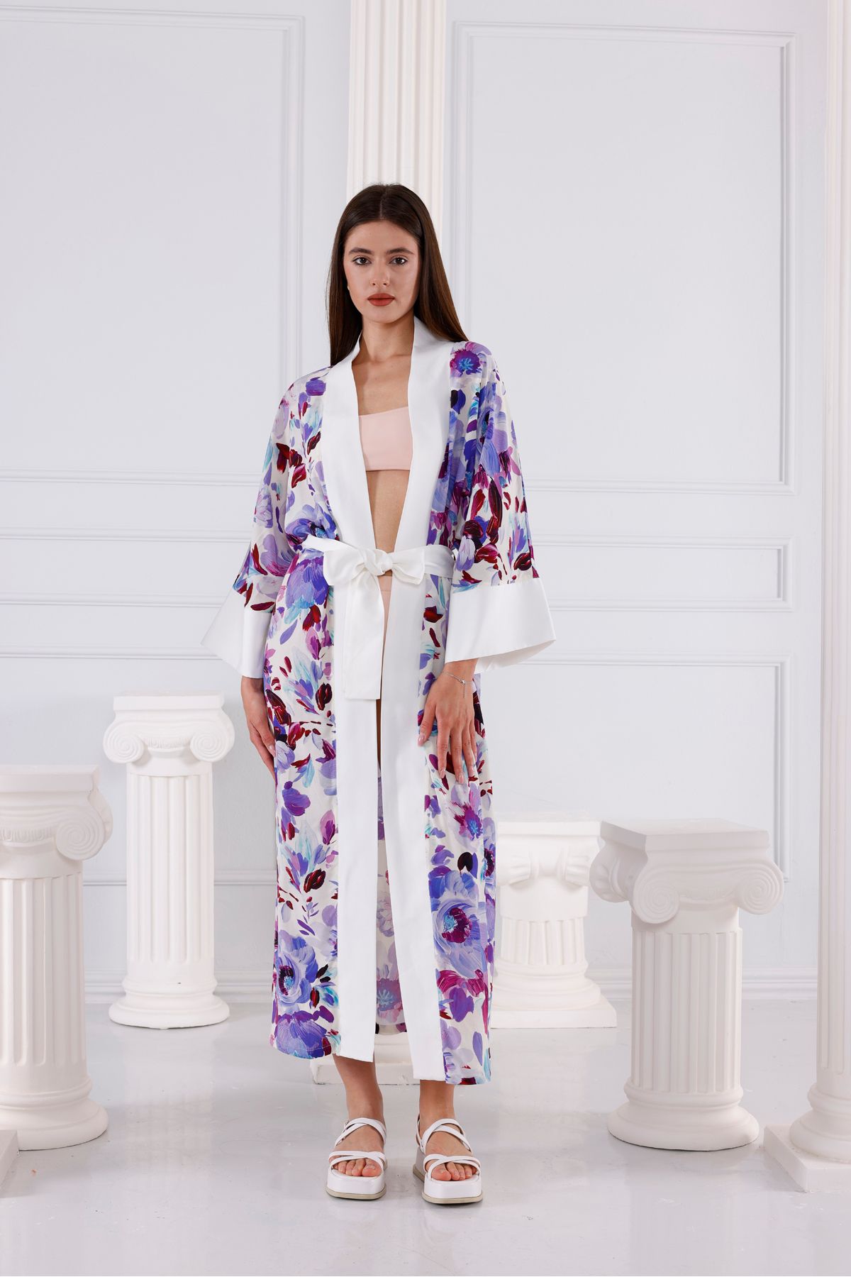 Trend Studio Jennifer Vegan İpek CUPRO Uzun Kimono