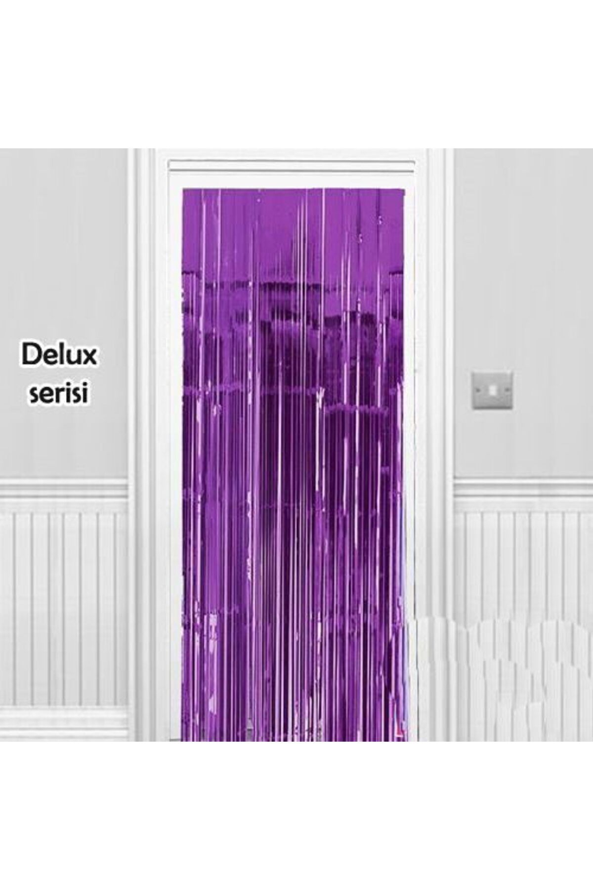 merland benvecocuk Işıltılı Duvar ve Kapı Perdesi Mor Renk 90x200 cm