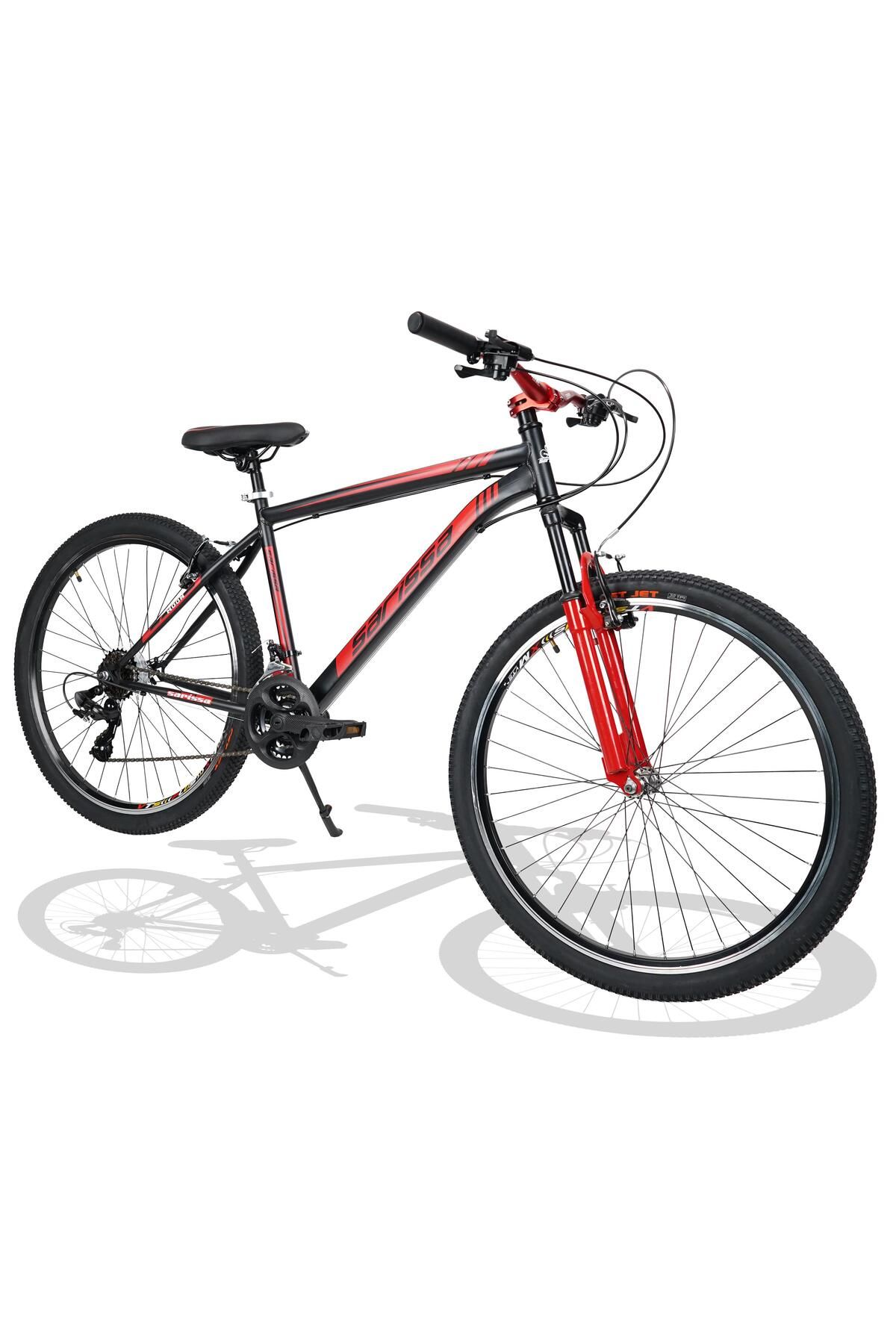 SARİSSA BİSİKLET Sarissa Moon 27,5" Jant MTB Ön Amortisörlü Shimano 21 Vites V Fren Dağ Bisikleti Siyah Kırmızı