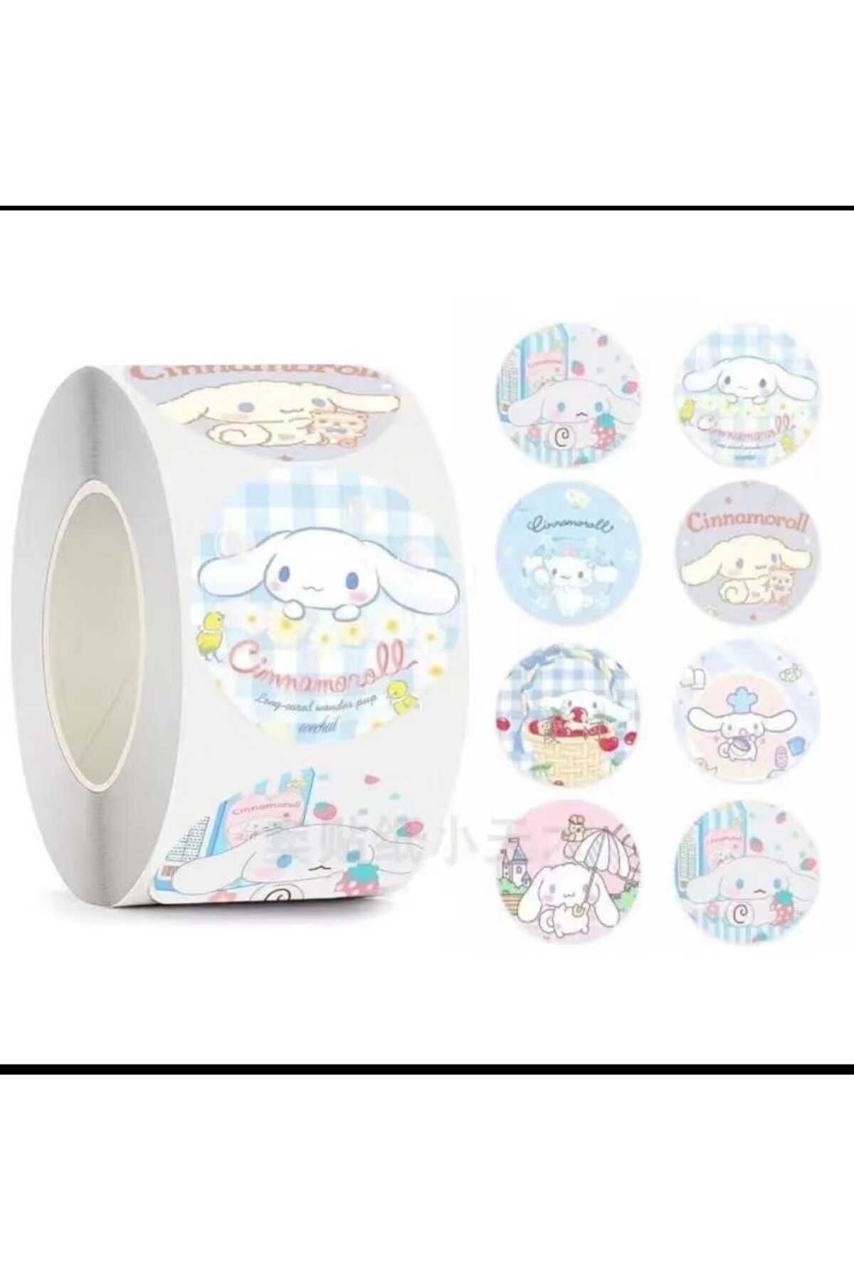 Kaptan Mavi Sanrio Cinnamoroll Desenli Rulo Sticker 1 Rulo (500 adet)