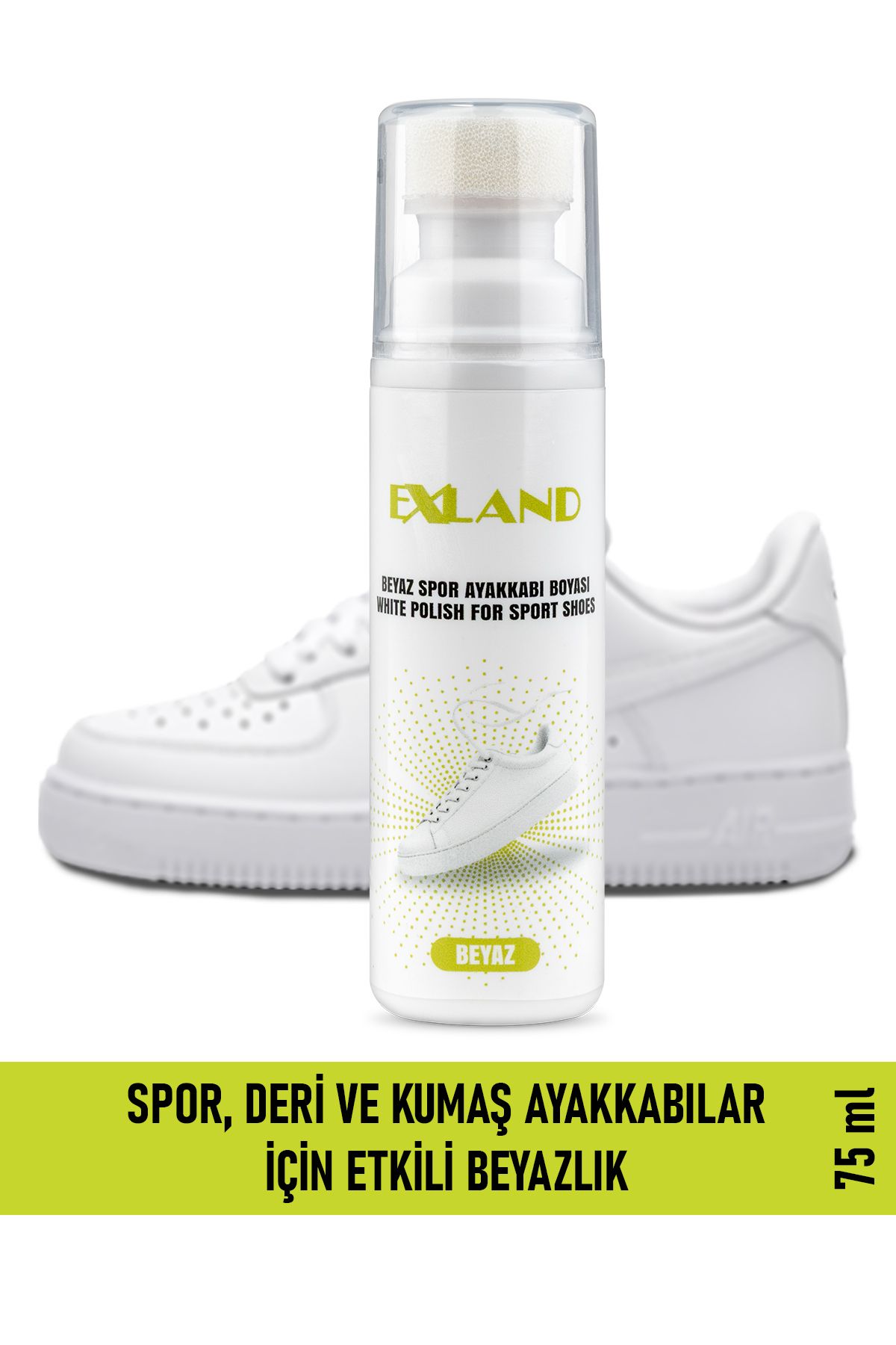 Exland Beyaz Ayakkabı Boyası – Deri, Spor, Kumaş Ayakkabı ve Sneaker Yenileme – Ayakkabı Beyazlatıcı Boya