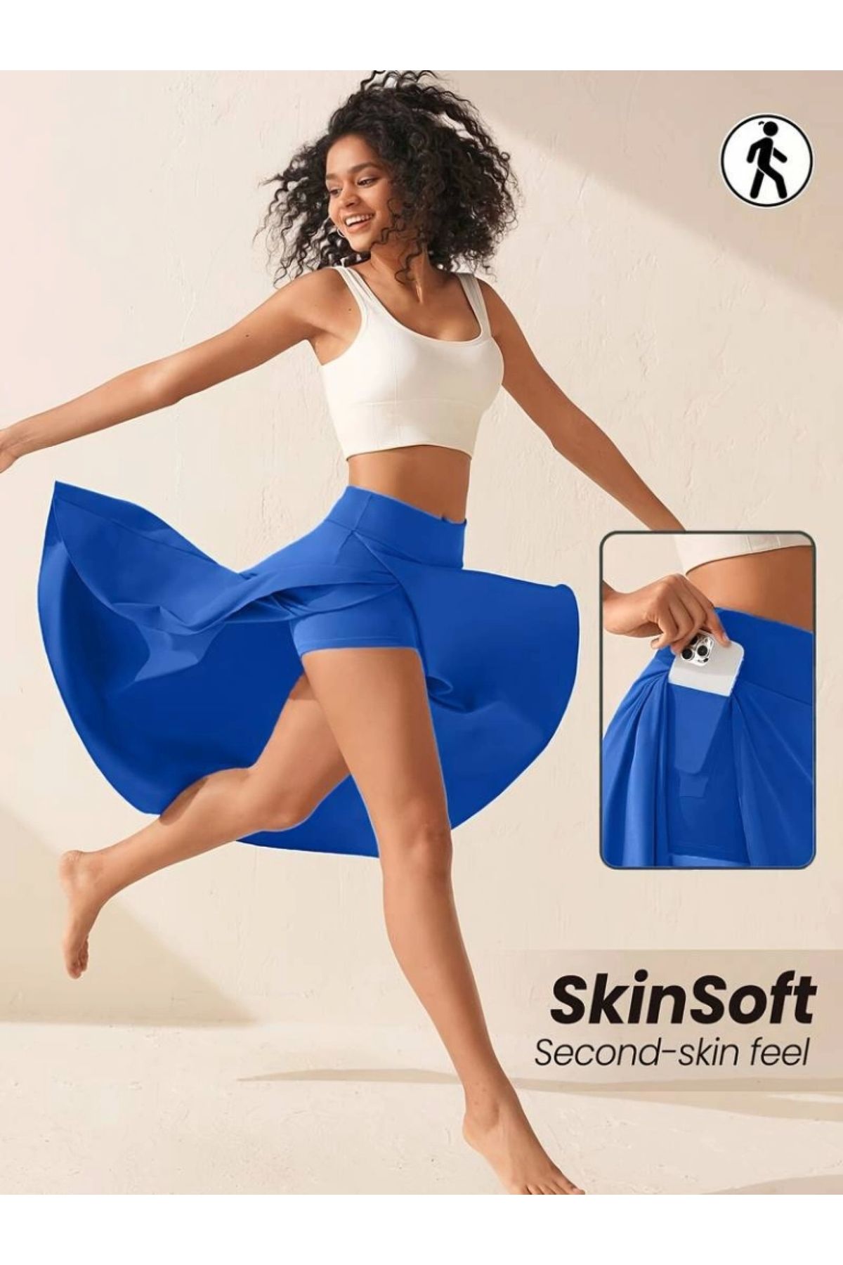 POLEXP Trendy Cep Detaylı Sandy Etek
