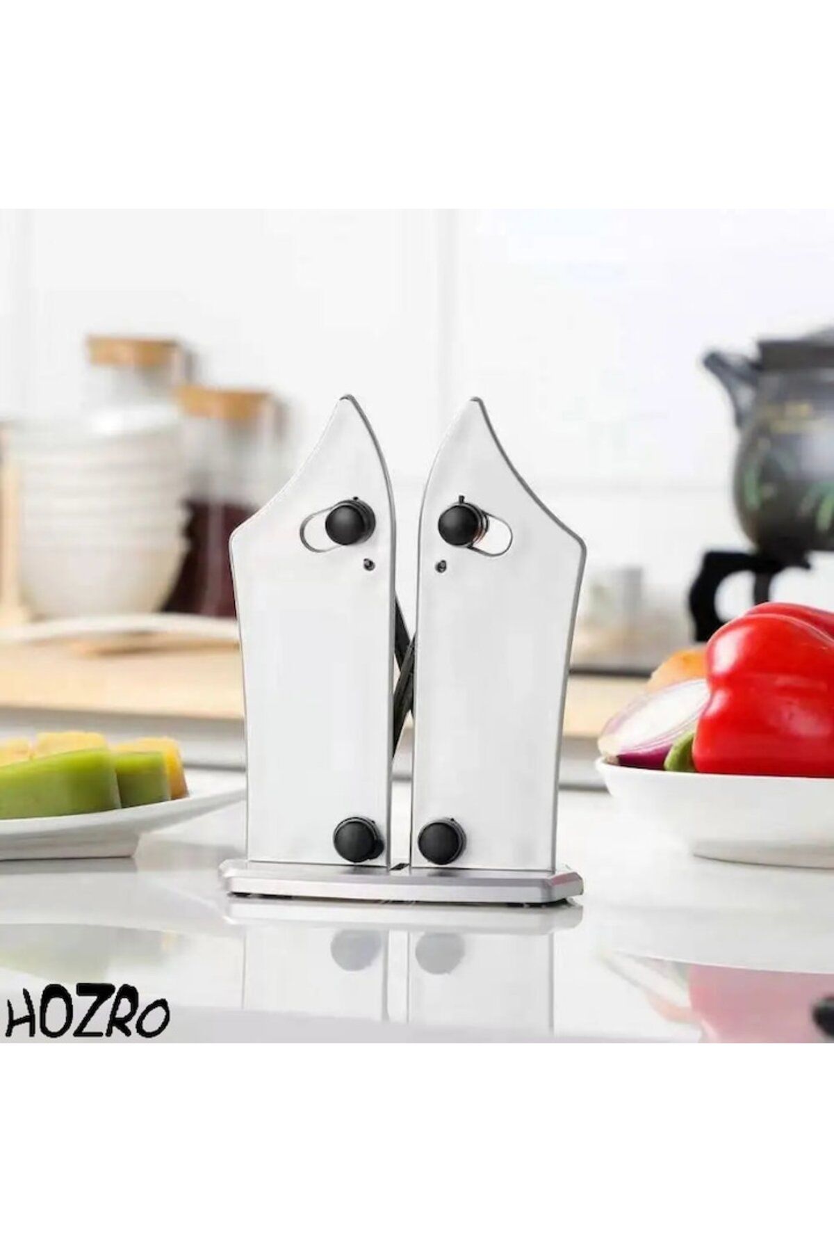 HOZRO-Universal Knife Sharpener HOZRO, Efficient, Easy to Use, Compact Design 12x5x16 cm for Perfect Blade 3