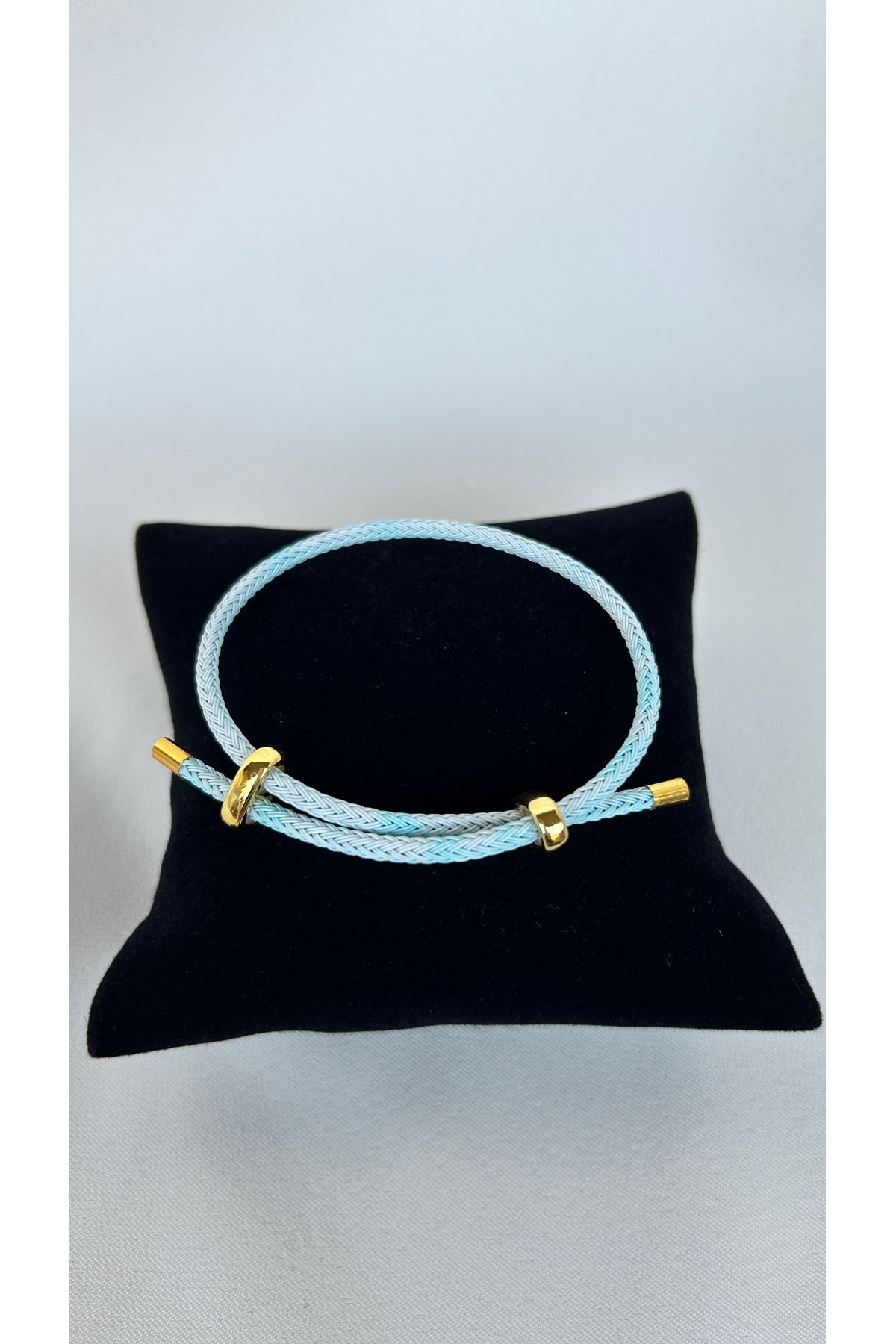 Alvora Accessories Mavi Paslanmaz Çelik Ayarlanabilir İp Bileklik