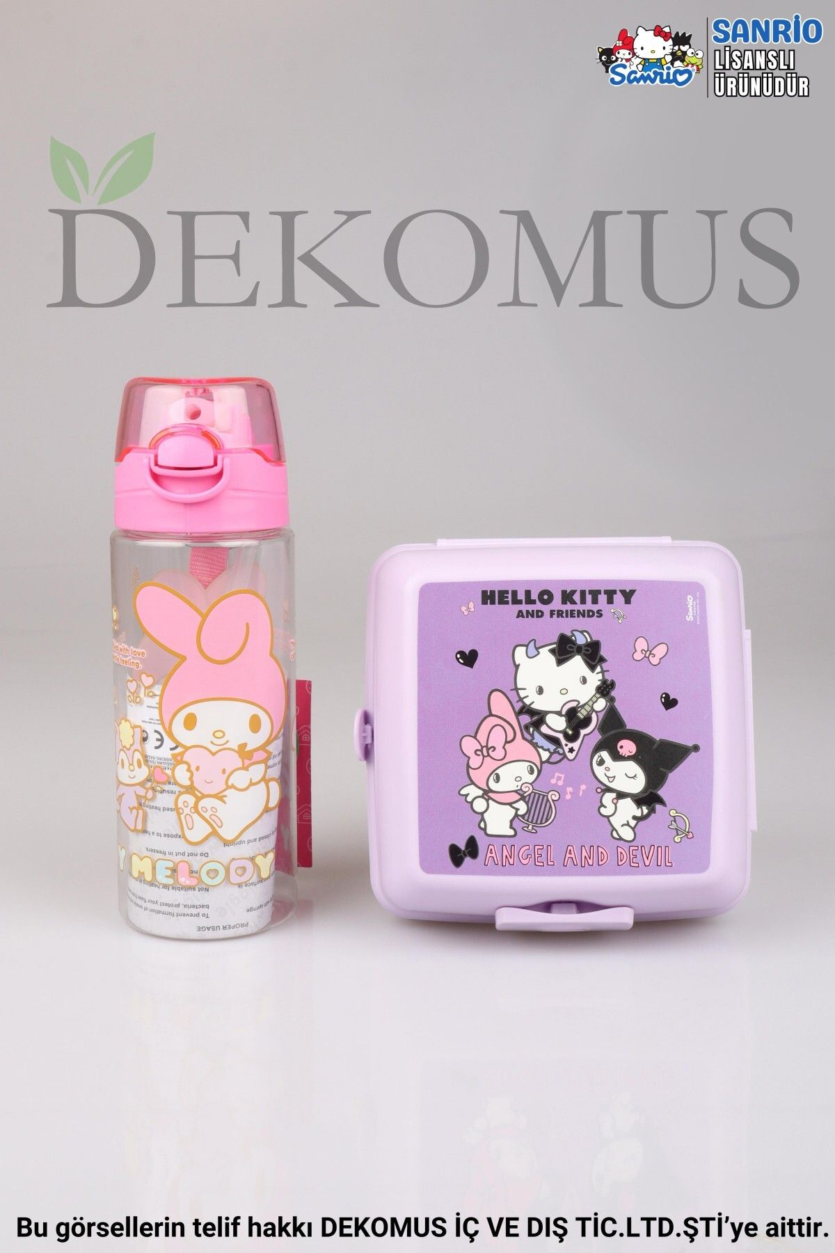 MY MELODY DEKOMUS İLE YENİ SEZON LİSANSLI MY MELODY&BEST FRIENDS HELLO KITTY,KUROMI 500 ML MATARA VE 2 KATLI B
