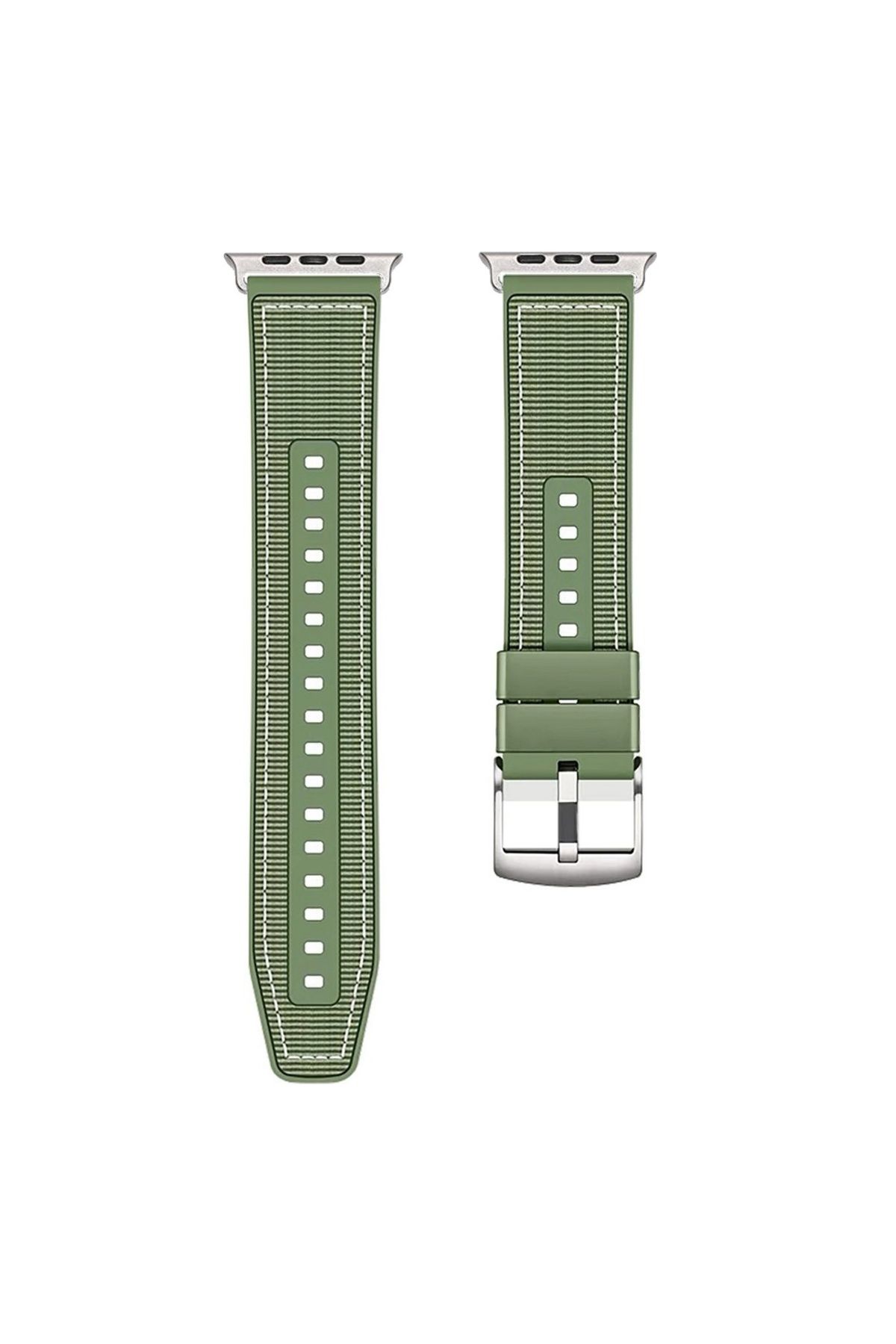 Adige Apple Watch SE 2 44mm Kordon Kayış Dikiş Desenli Silikon KRD102 LMS