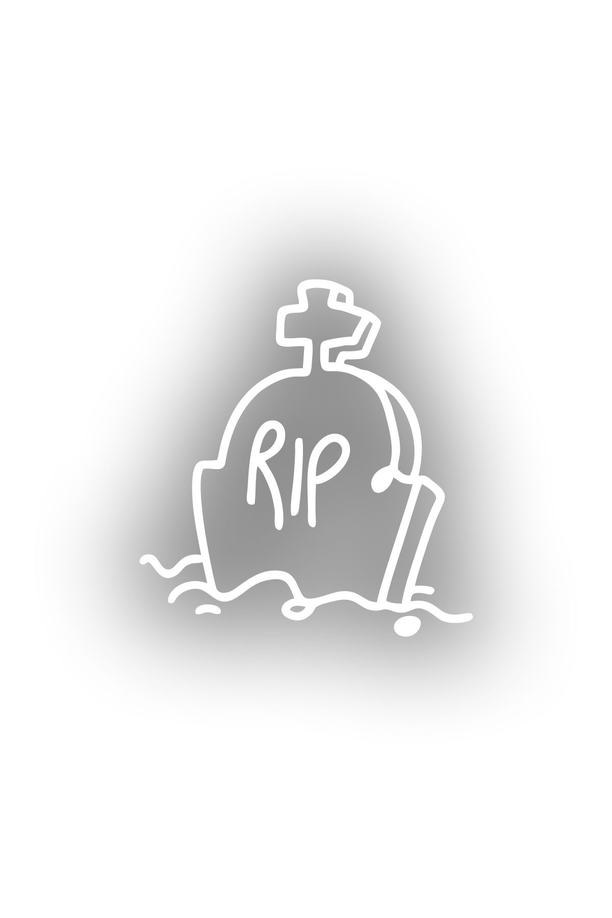 Reysa Tasarım Rip Mezar Taşı Araba Sticker 17x17 Cm Beyaz