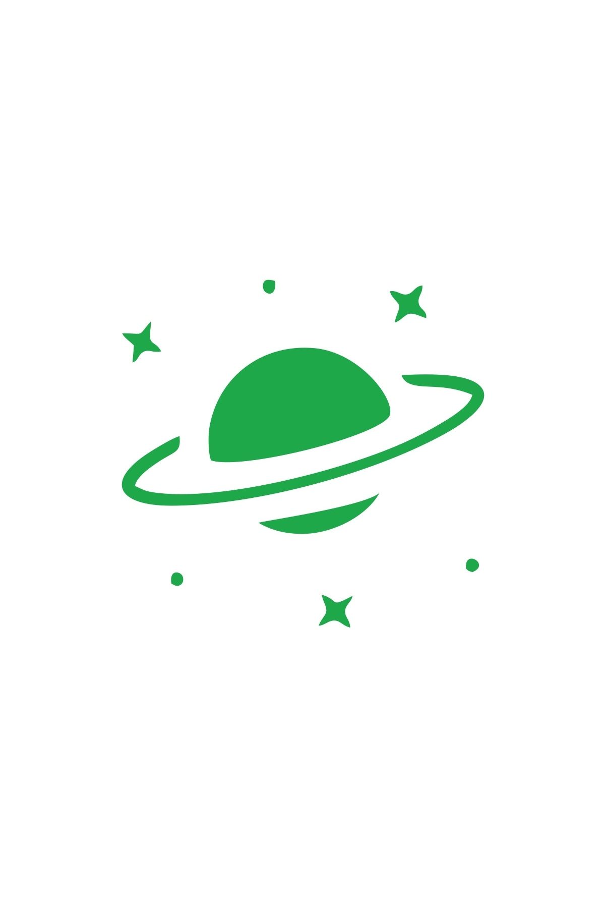Reysa Tasarım Saturn Araba Sticker 17x17 Cm Yeşil