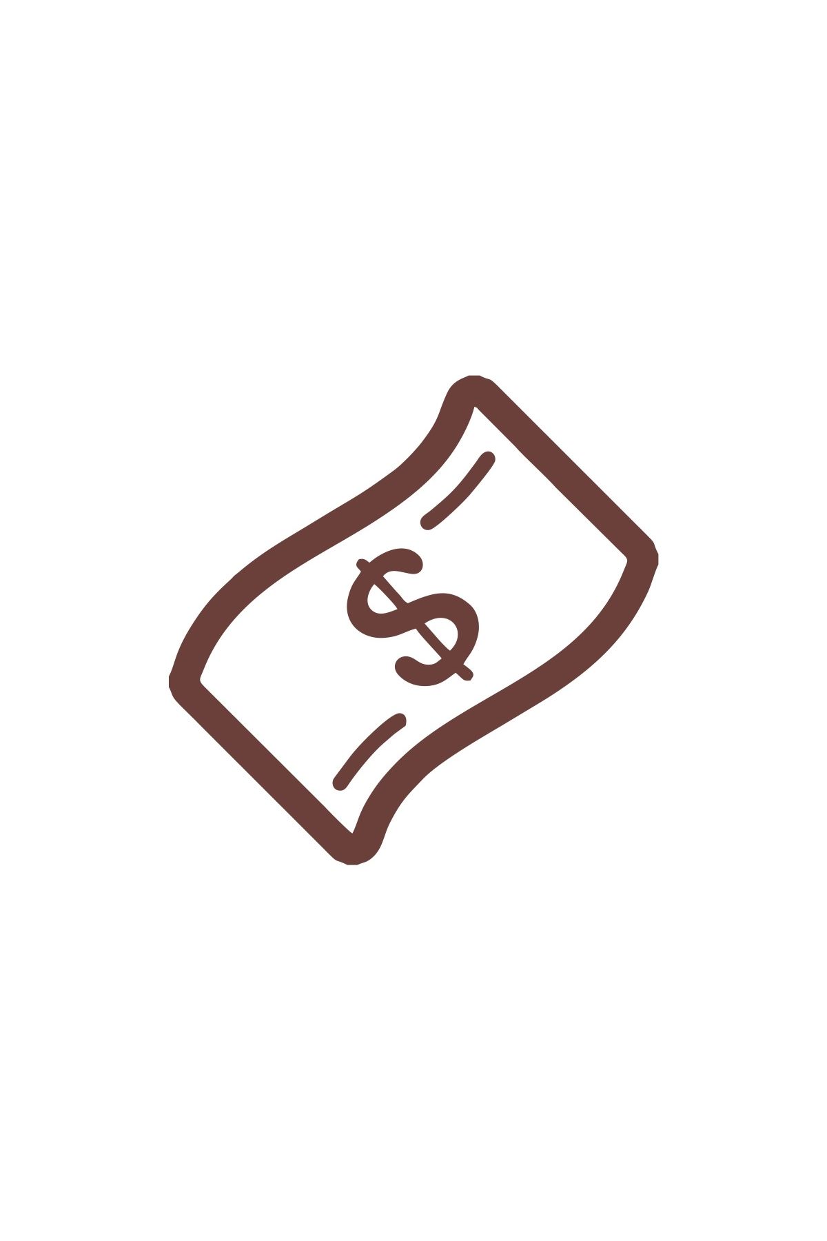 Reysa Tasarım Dolar Banknot Araba Sticker 17x17 Cm Kahverengi