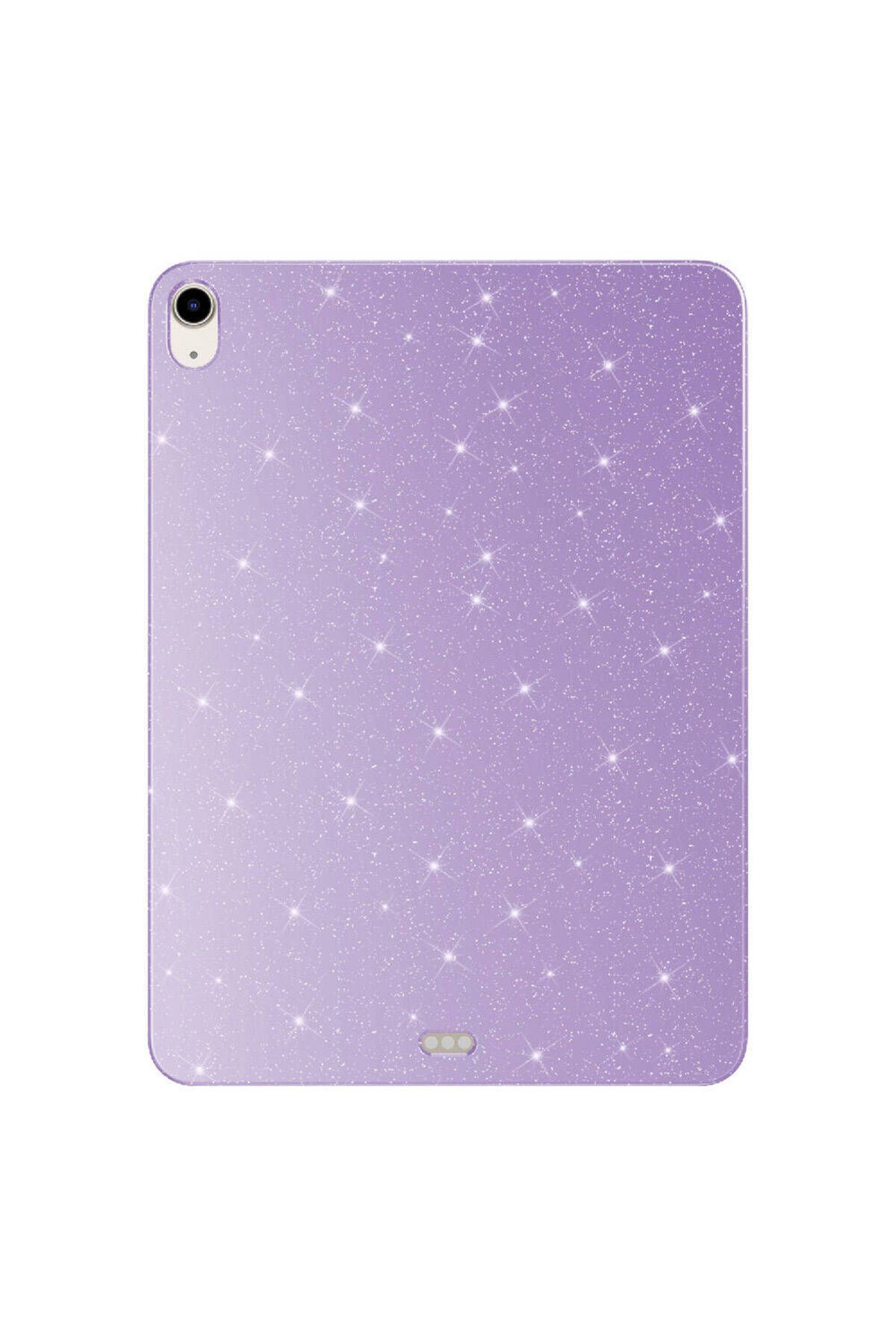 Kılıfist iPad Air 10.9 2020 (4 Nesil) Simli Parlak Görünümlü Uyumlu KLFS Tablet Koton Kılıf-Lila