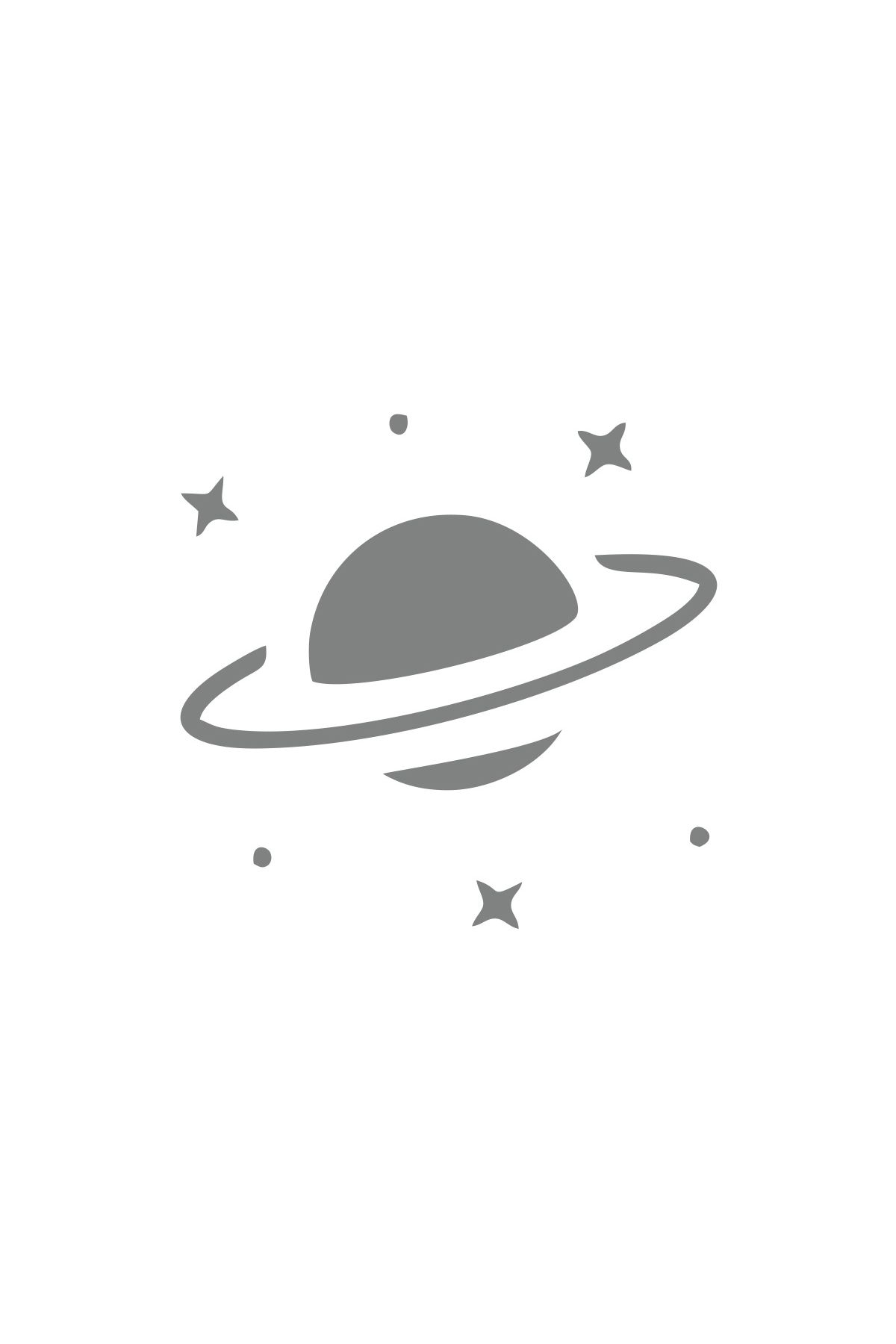 Reysa Tasarım Saturn Araba Sticker 17x17 Cm Gri