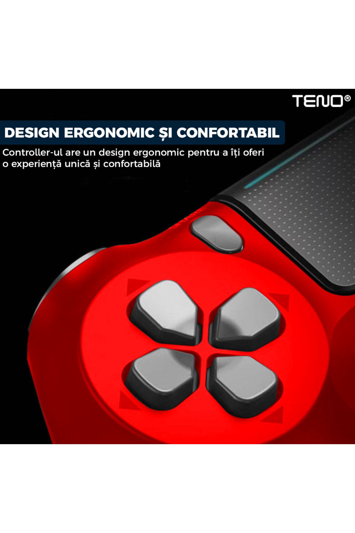 Teno-Wireless Controller For Console, Compatible Ps4/Ps5/Xbox/Switch/Pc, Red 6