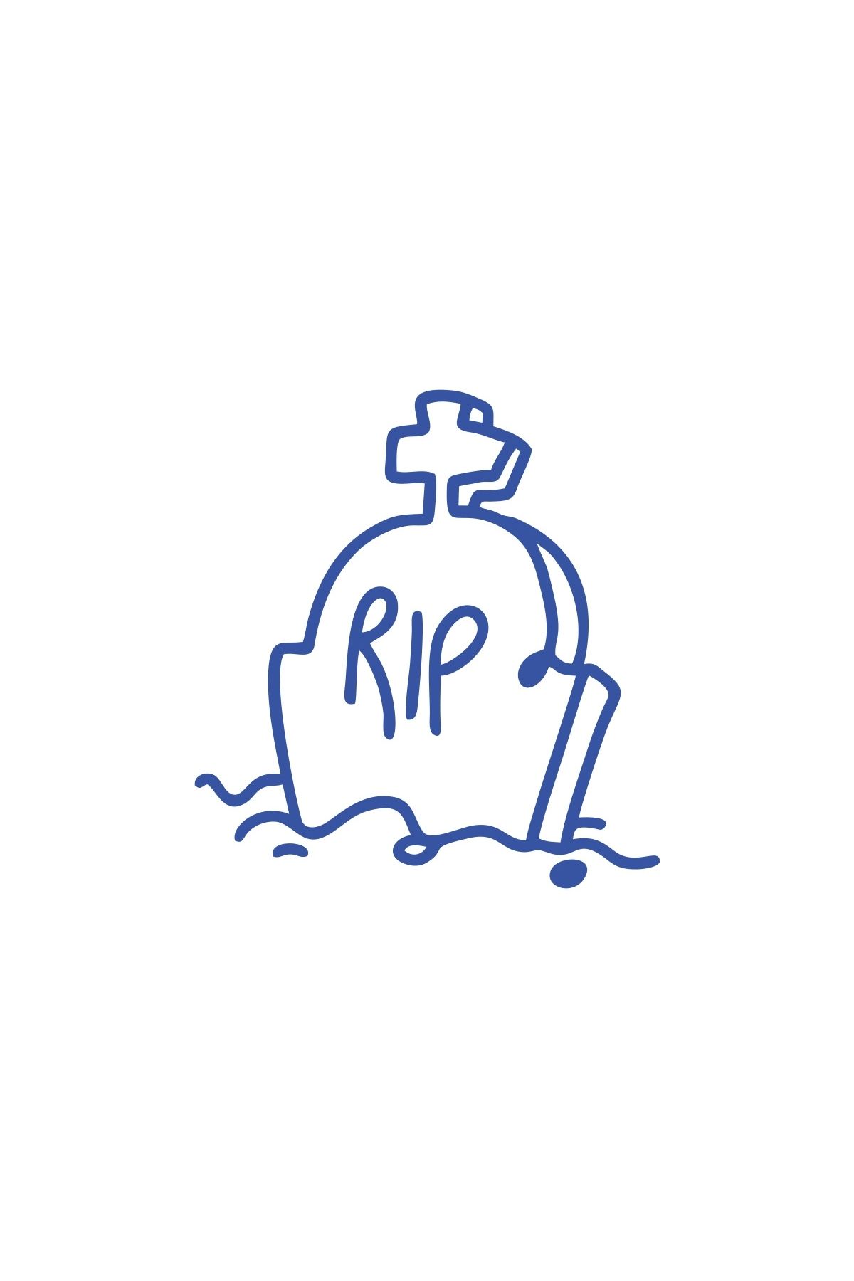 Reysa Tasarım Rip Mezar Taşı Araba Sticker 17x17 Cm Mavi