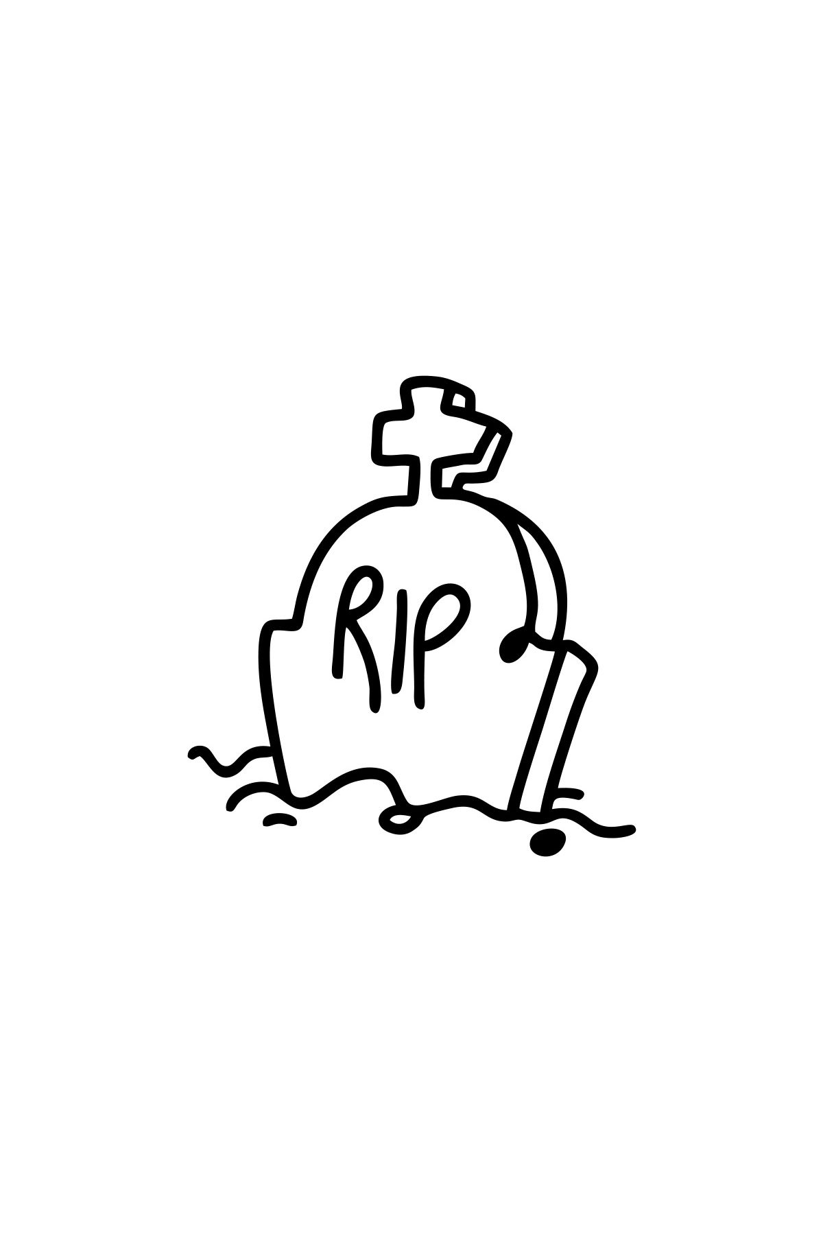 Reysa Tasarım Rip Mezar Taşı Araba Sticker 17x17 Cm Siyah