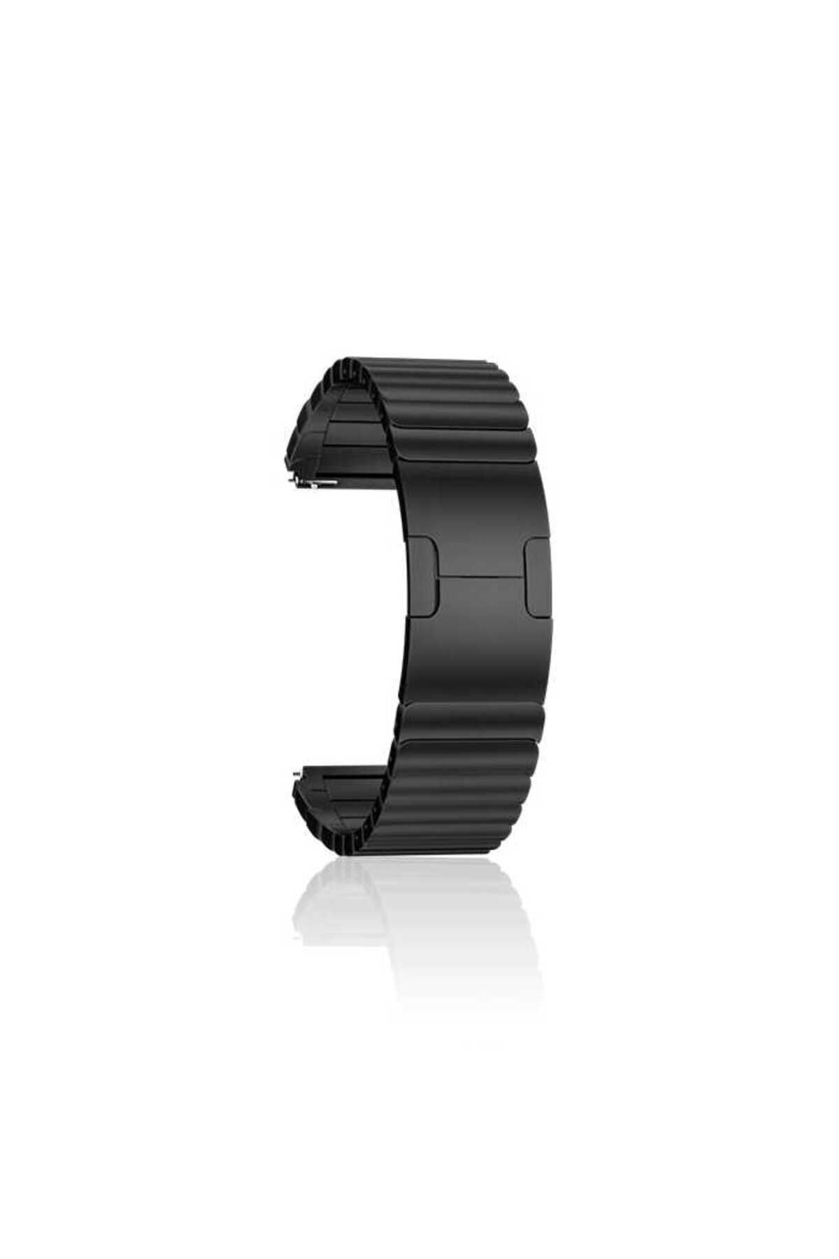 Kılıfist Huawei GT2 46mm Uyumlu KRD-35 22mm Metal KLFS Kordon-Siyah