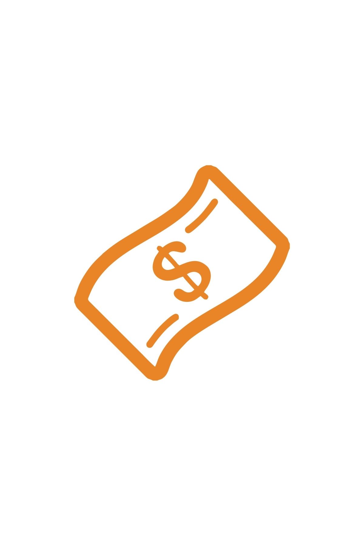 Reysa Tasarım Dolar Banknot Araba Sticker 17x17 Cm Turuncu