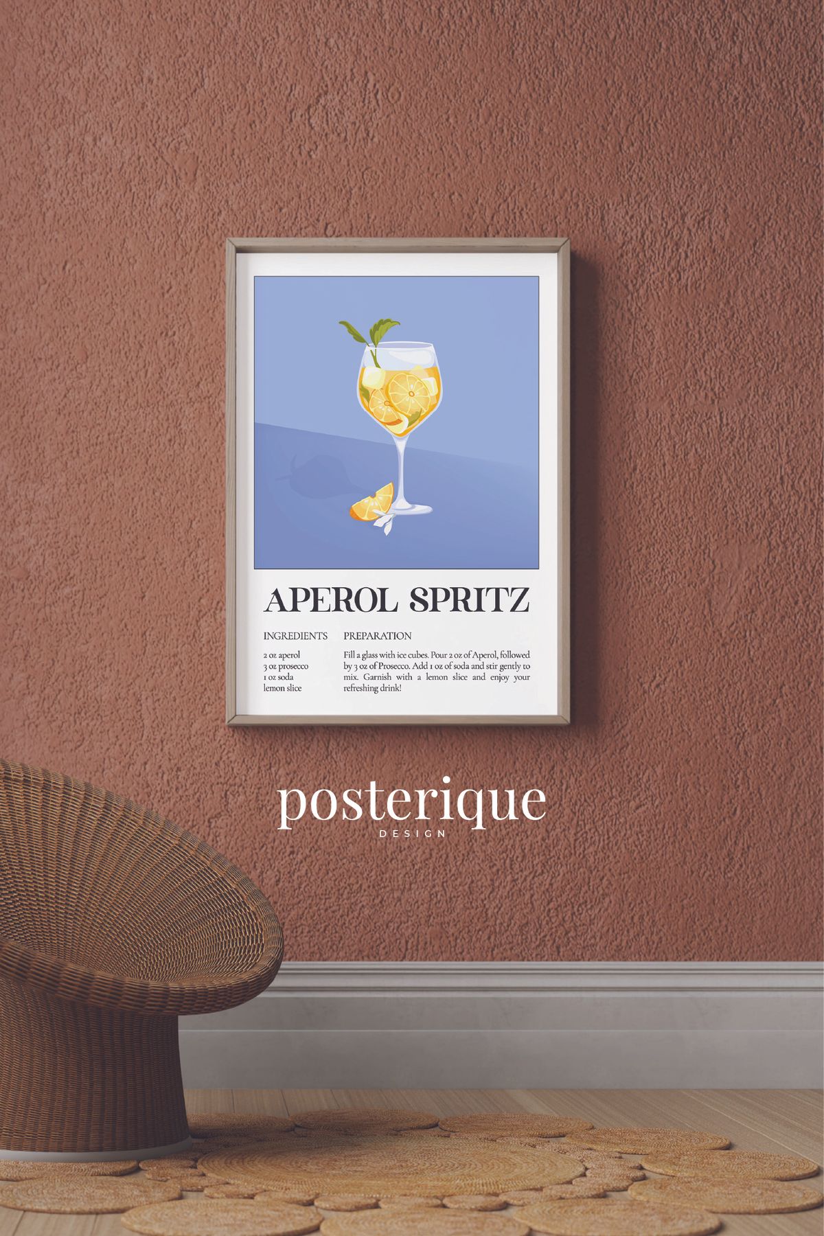 posterique aperol spritz çerçevesiz poster çerçevesiz tablo