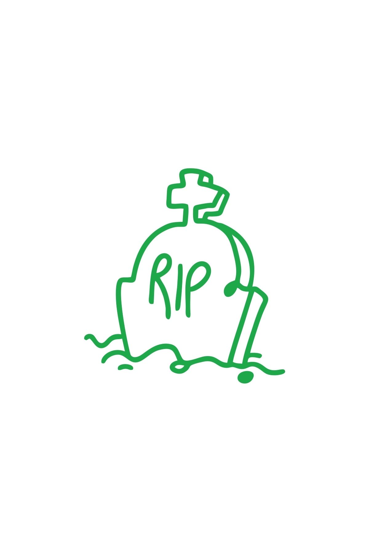 Reysa Tasarım Rip Mezar Taşı Araba Sticker 17x17 Cm Yeşil