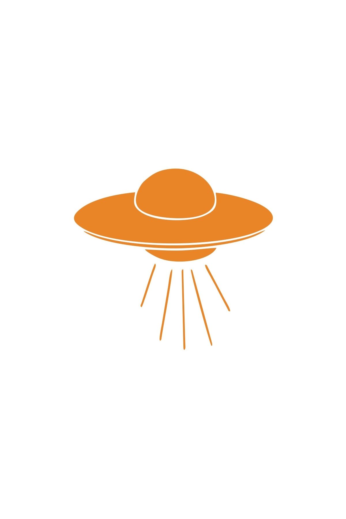 Reysa Tasarım Ufo Araba Sticker 17x17 Cm Turuncu