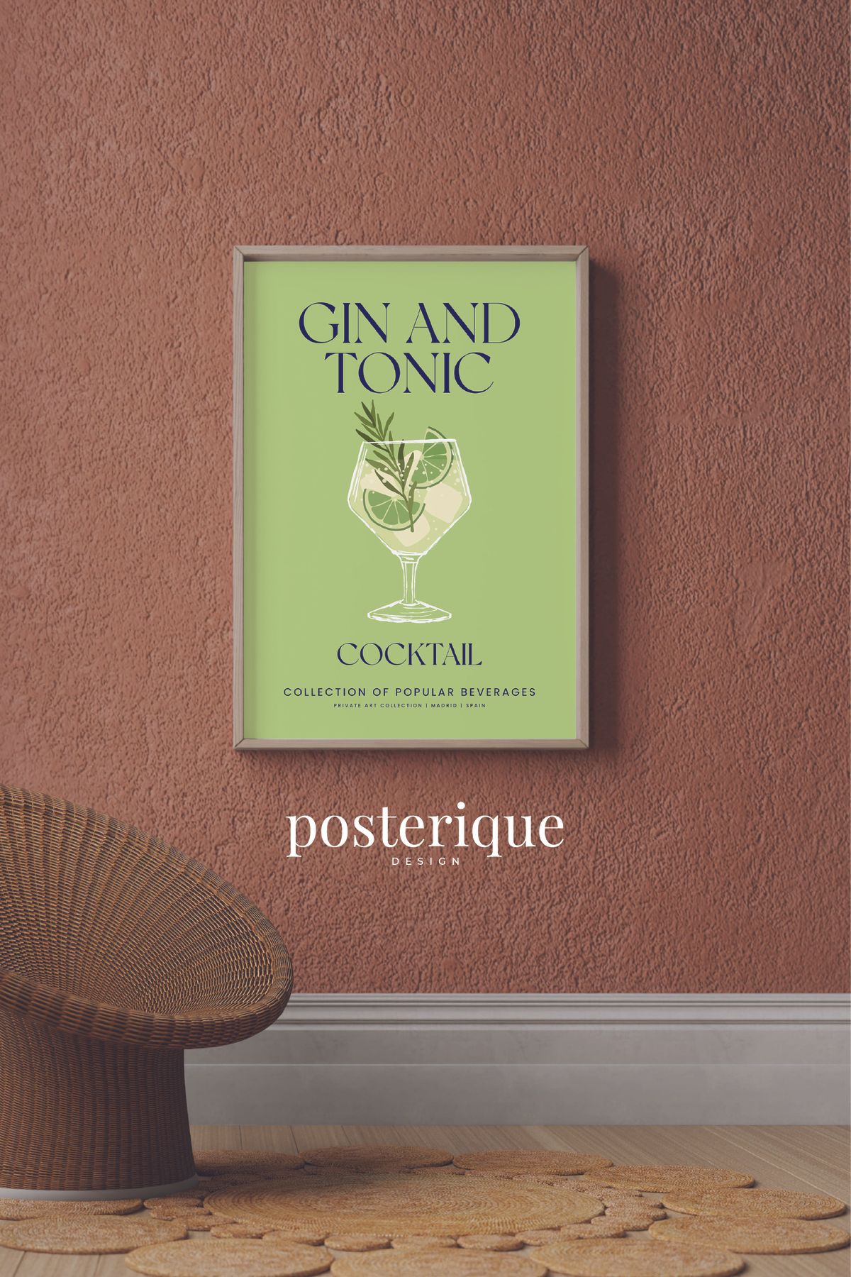 posterique gin and tonik çerçevesiz poster çerçevesiz tablo