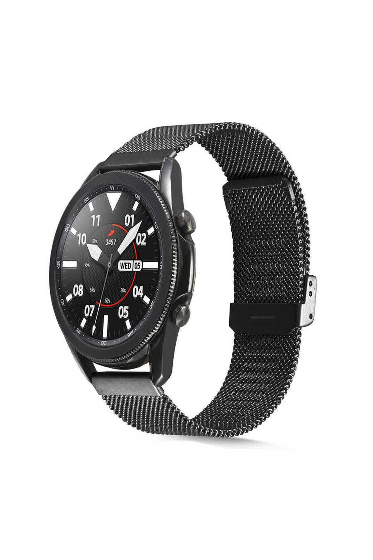Kılıfist Gear S3 Uyumlu KRD-45 22mm Metal KLFS Kordon-Siyah