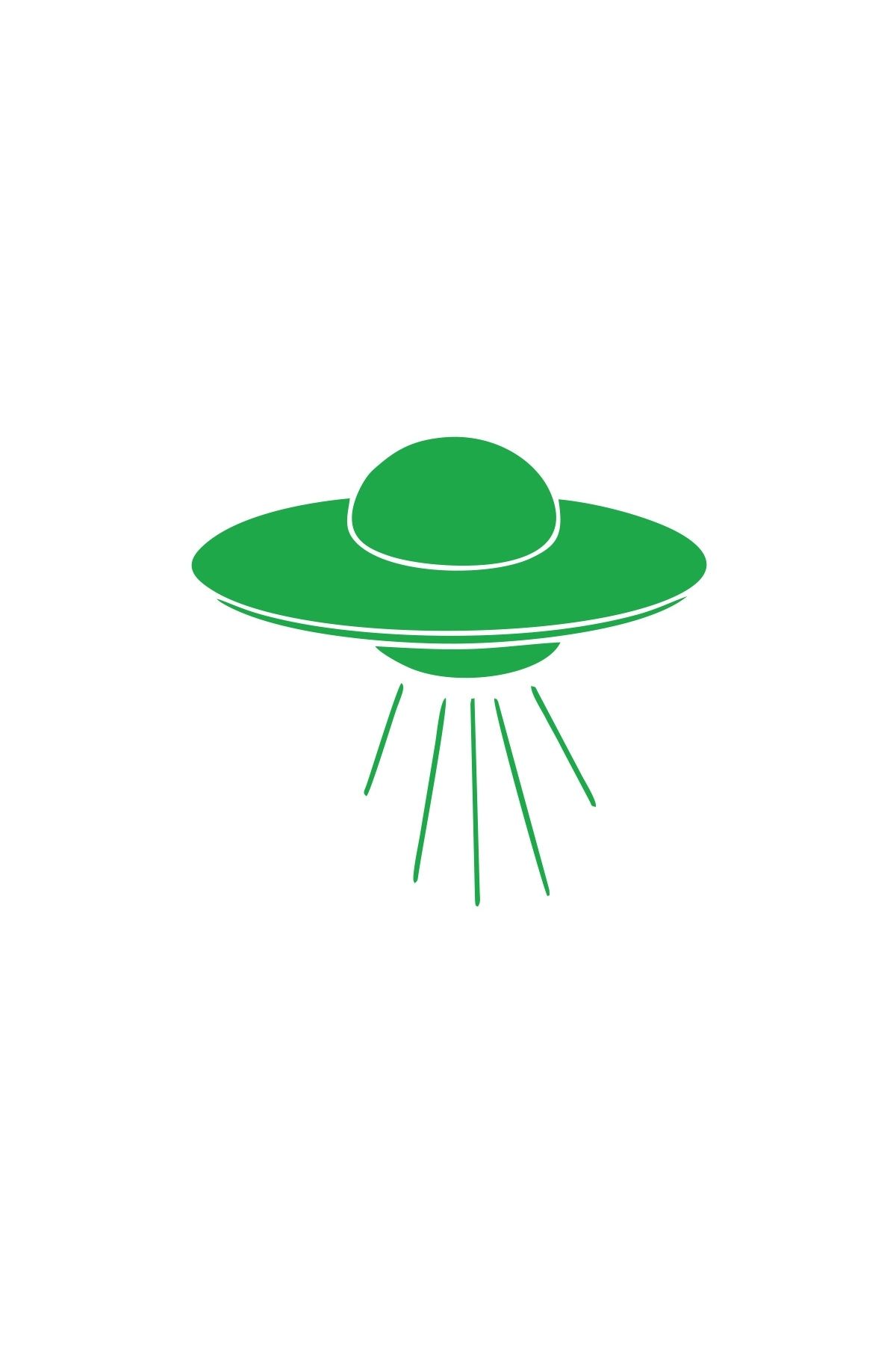 Reysa Tasarım Ufo Araba Sticker 17x17 Cm Yeşil