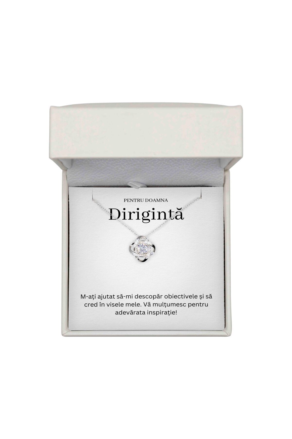 The Jewel Heart-Colier Cu Mesaj De Mulțumire – Cadou pentru Dirigintă, Argint 925 Rodiat, Cutie Cu LED 1