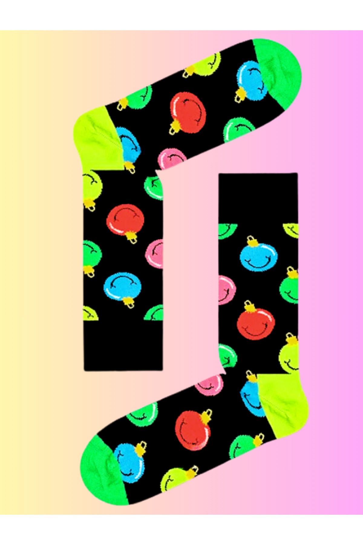 Shuttle Park Özel Seri Happy Renkli Ağaç Süsü Desenli Socks Eğlenceli Rahat Tasarım Tarz Soket Dikişsiz Çoraplar