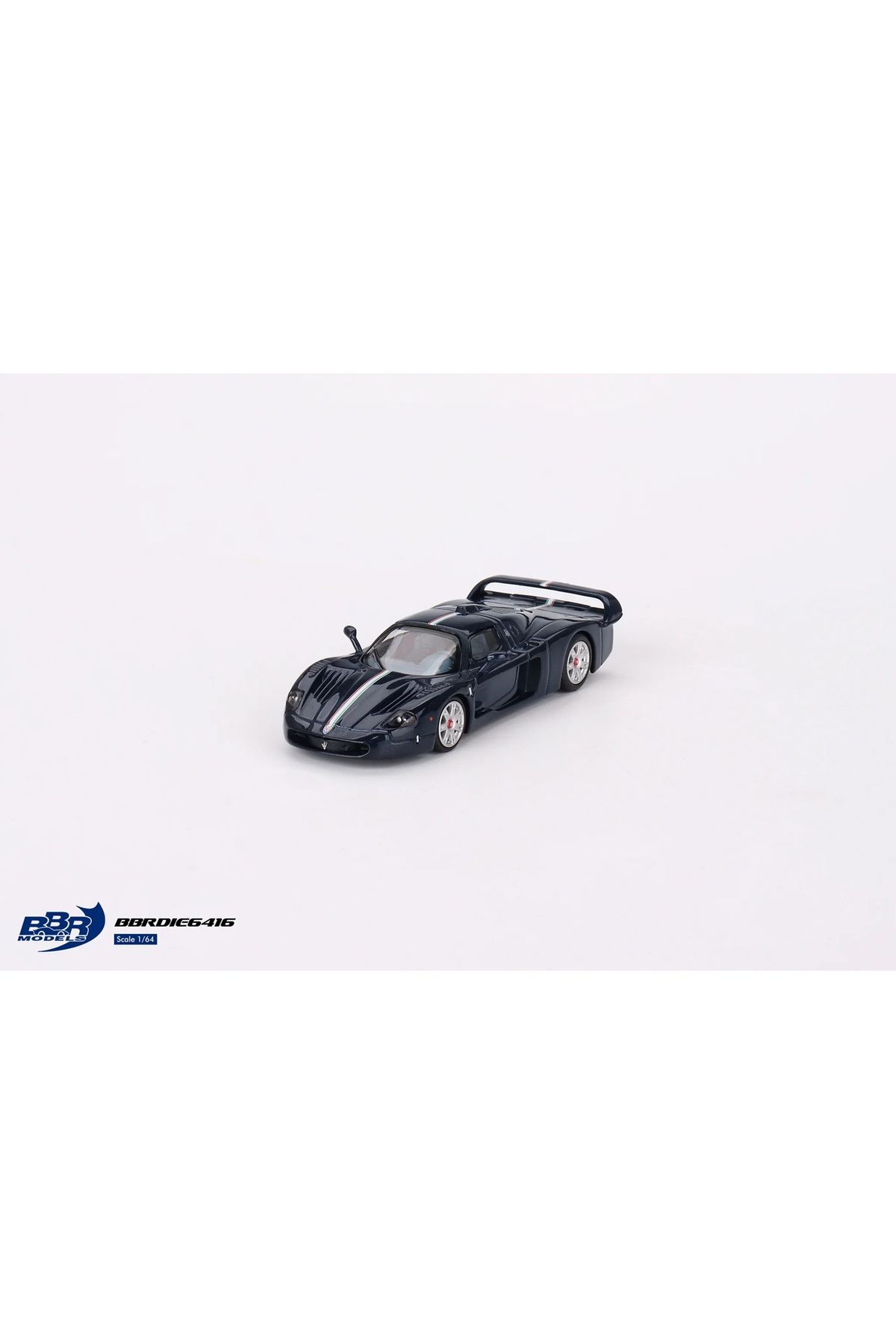 alpmodel Mini GT 1/64 BBR Maserati MC12 Stradale Blue Metallic w/ Stripe BBRDIE6416