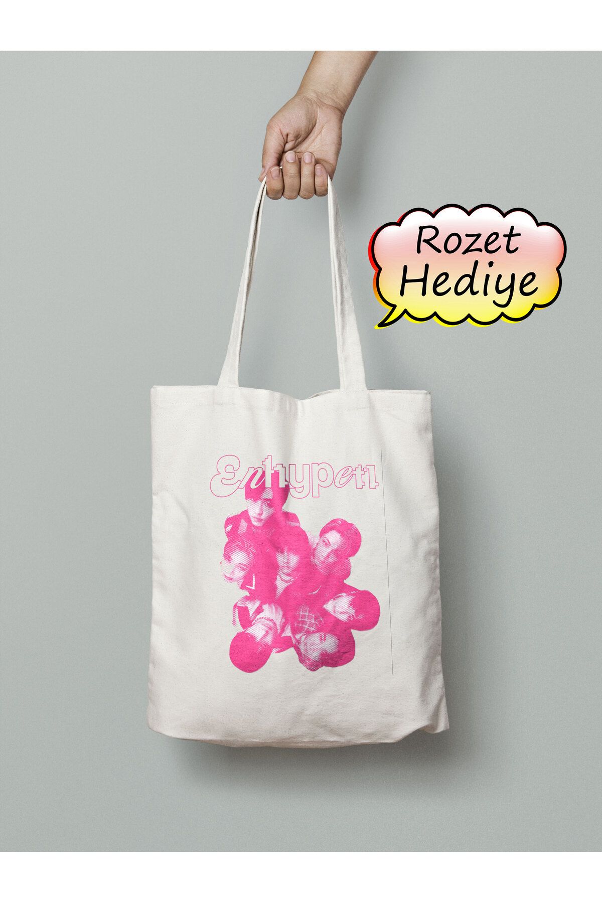Akumastik ENHYPEN Kpop Bez Çanta 35x40cm - Rozet Hediyeli