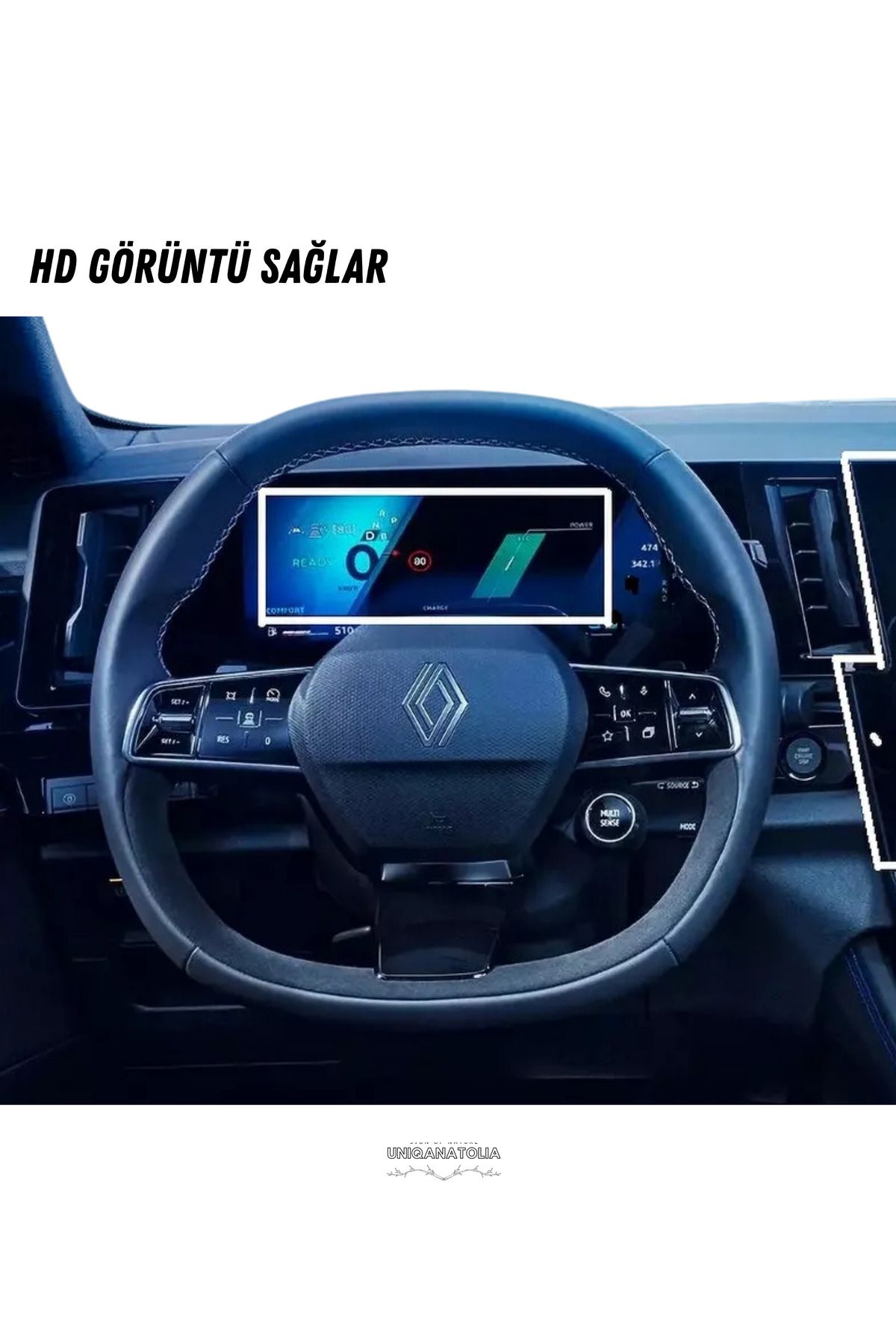 UniqAnatolia-Renault Austral 2025 Ghost Instrument and Navigation Multimedia Compatible Set Nano Screen Protector 2