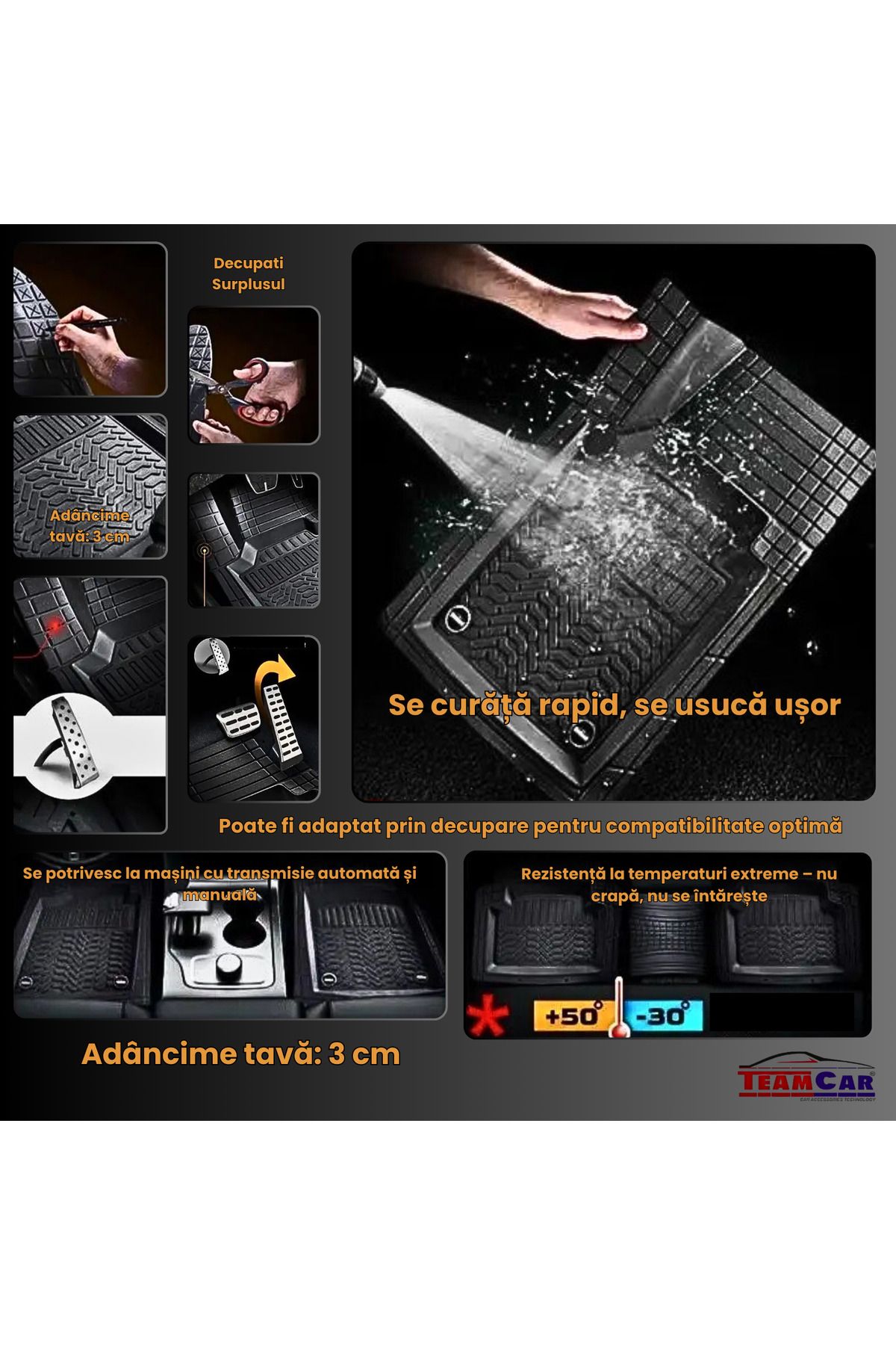 TEAMCAR-Covorașe auto tip tavă ® compatibile cu Suzuki Vitara 3 (Grand Vitara) (2005–2015) - SUV 7