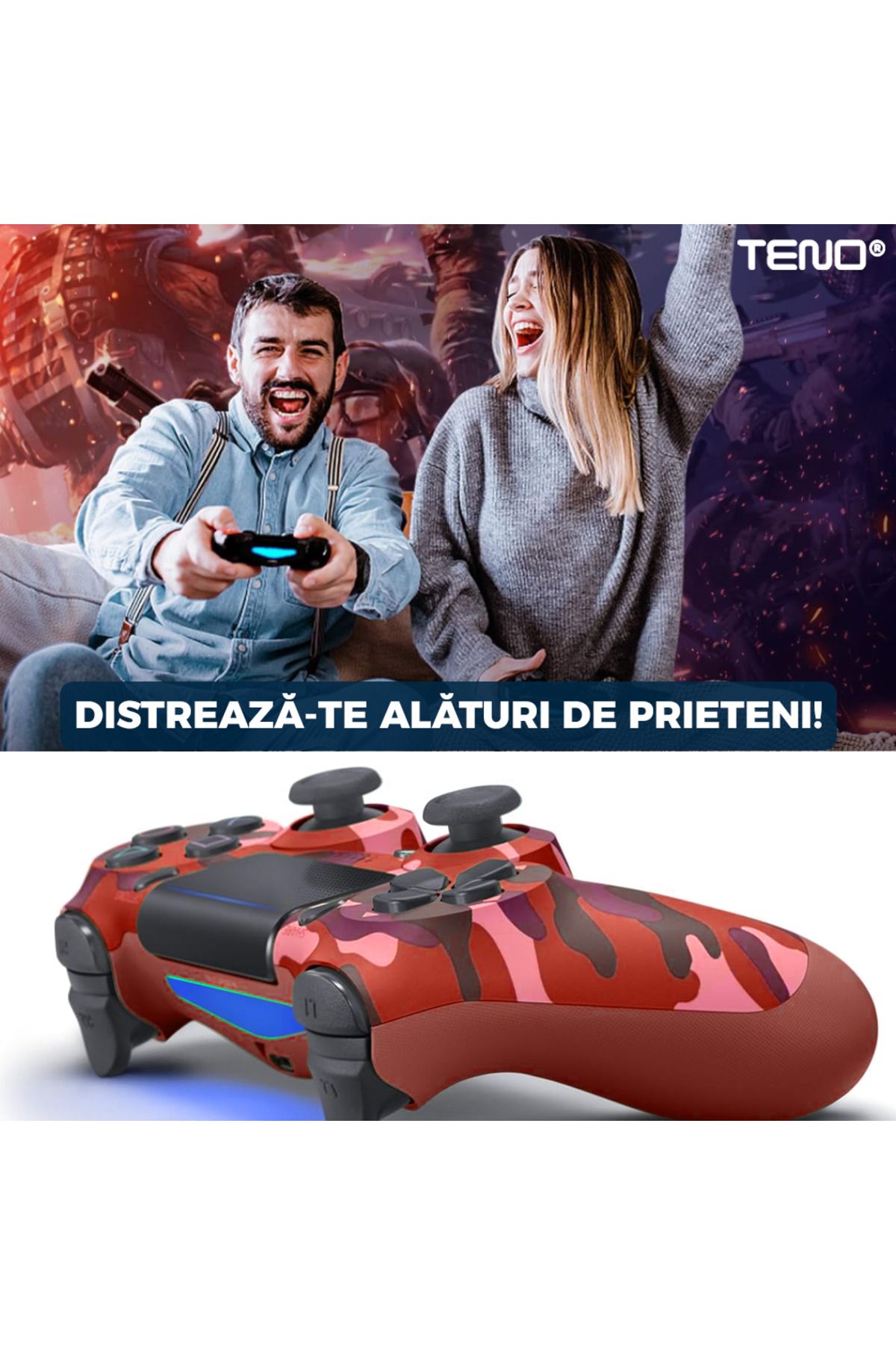 Teno-Controller Wireless Pentru Consolă, Compatibil Ps4/Ps5/Xbox/Switch/Pc, Violet 7