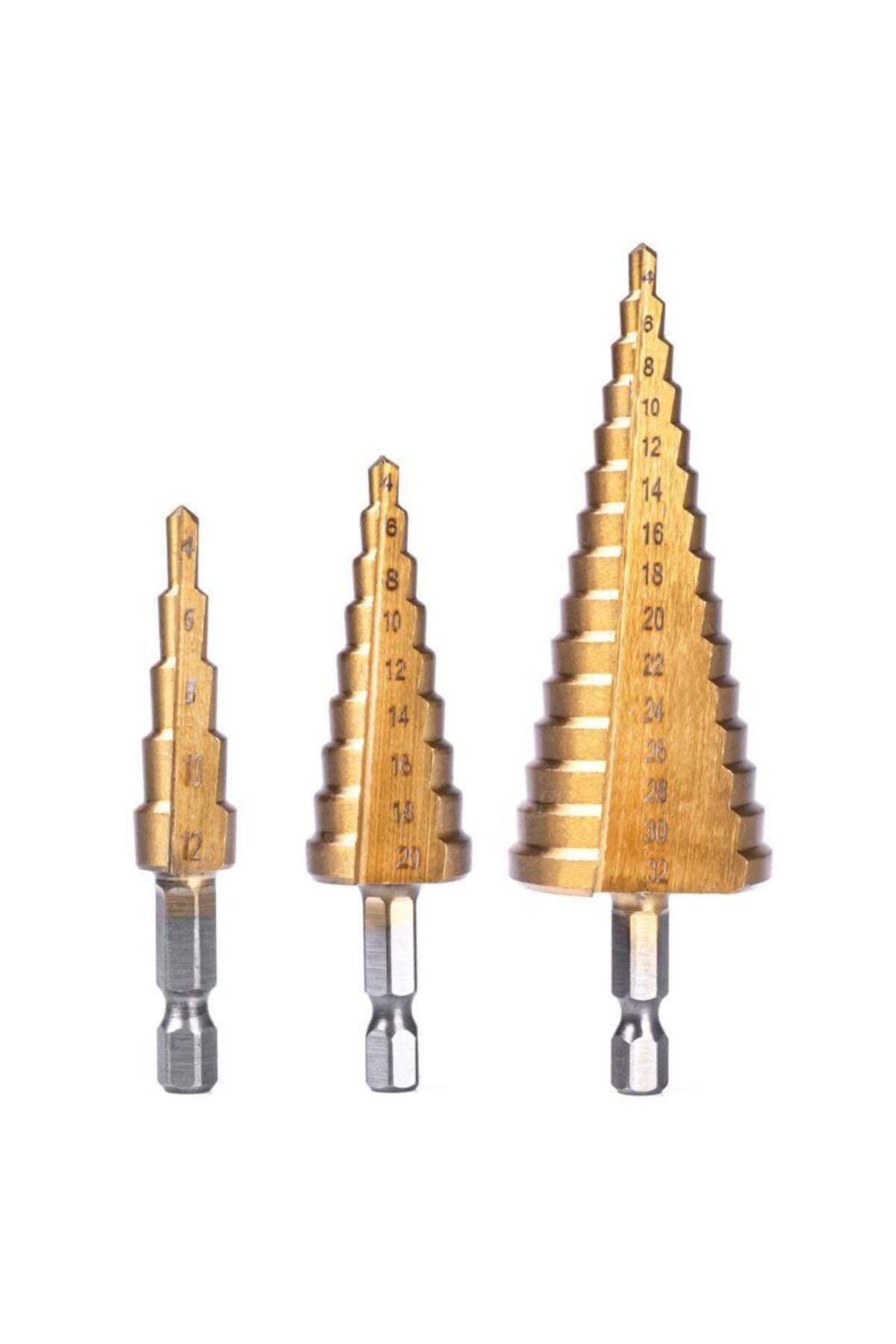 OEM-Professional Set of 3 Stepped Cone Drill Bits � Versatile Sizes 4-32mm for Precise Work 3