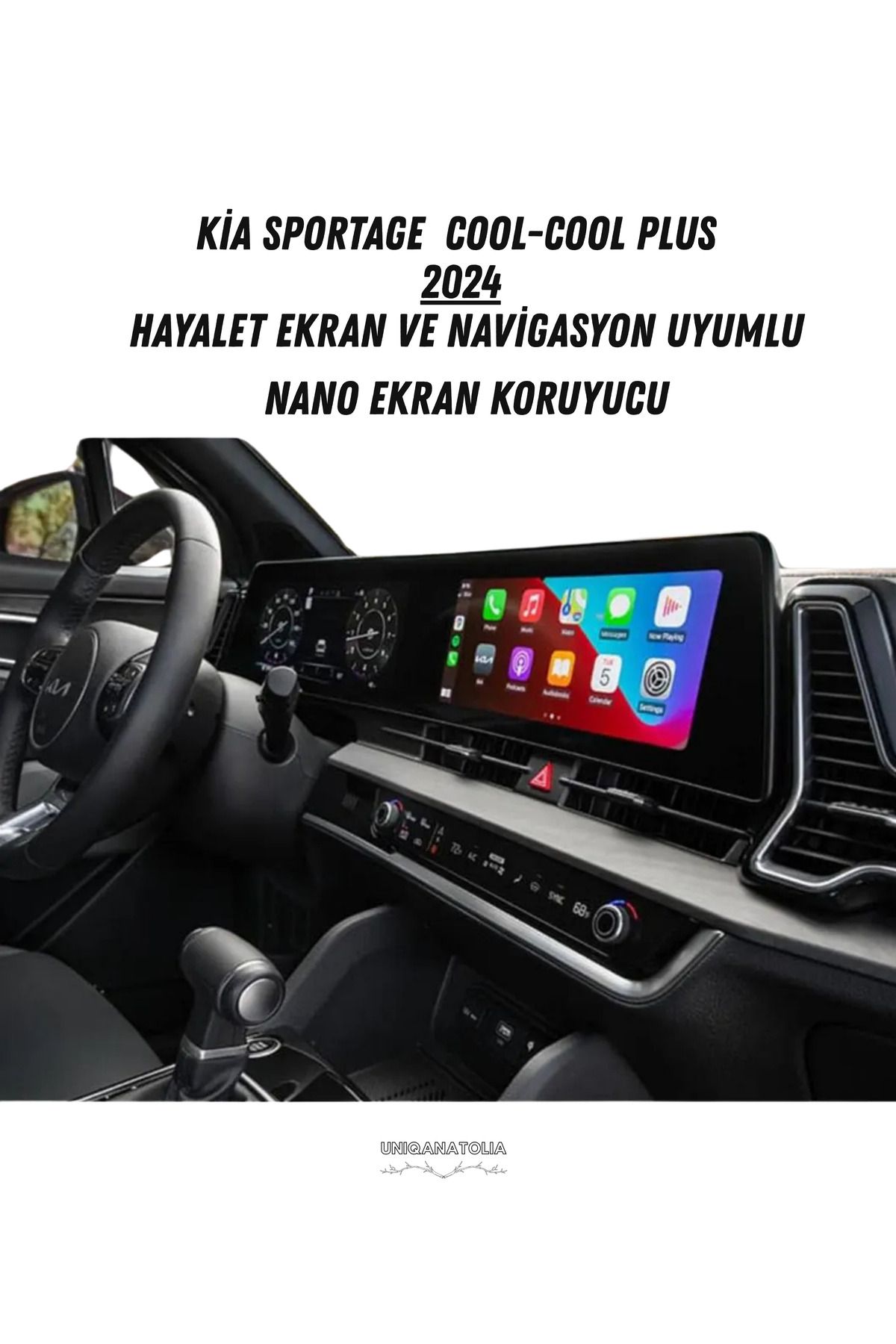 UniqAnatolia Kia Sportage Cool,Cool Plus 2024 Dijital Gösterge ve Navigasyon Uyumlu Nano Ekran Koruyucu